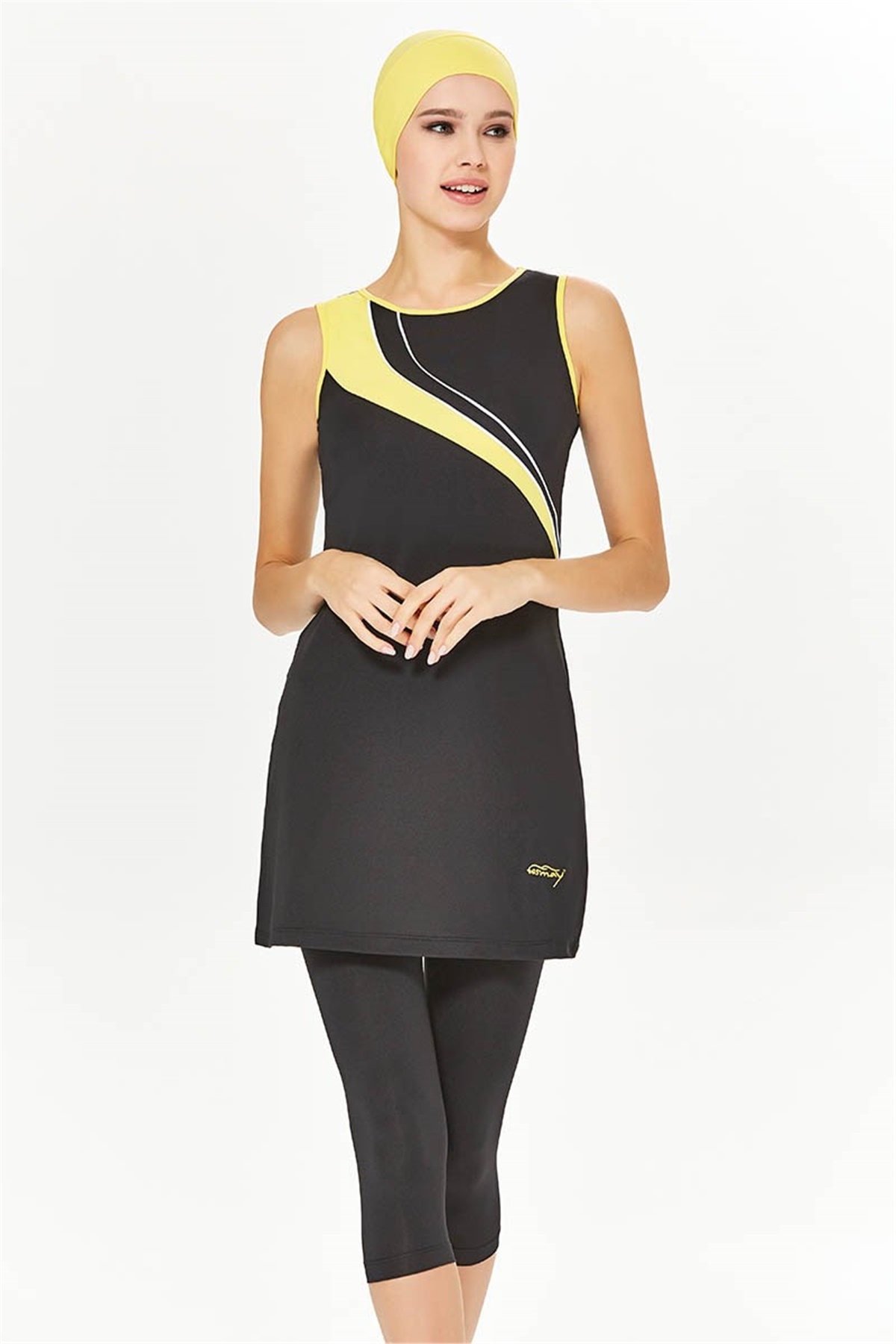 Tesmay 1100144 Kolsuz Açık Yakalı Mayo Siyah