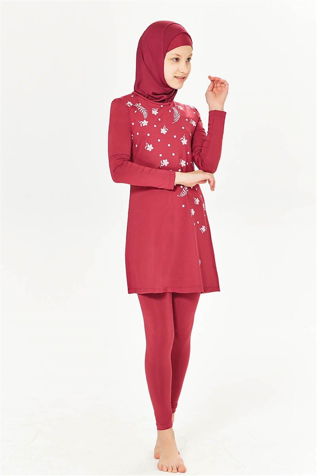 Tesmay 1500164 Kız Çocuk Garson Boy Tam Kapalı Mayo Mürdüm