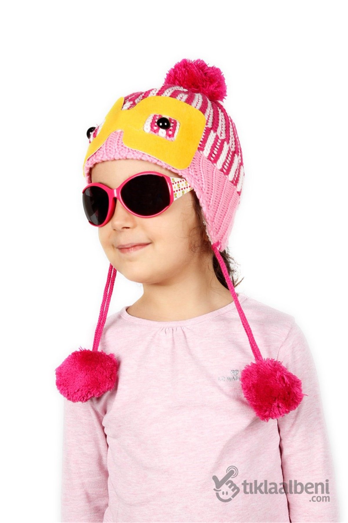 Tidi Kız Çocuk Kulaklı Ponponlu Bere SV-212