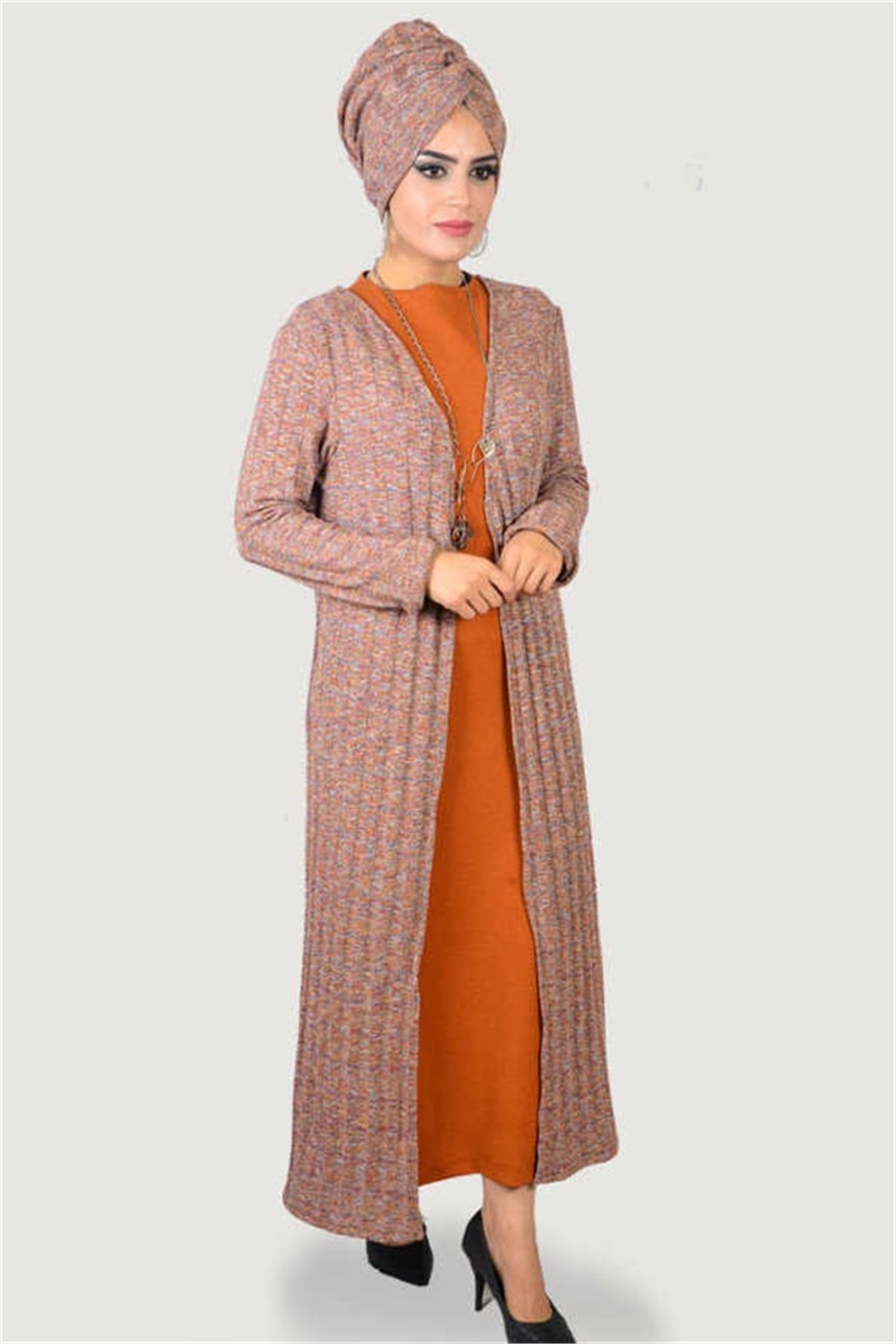 Triko Üç Parça Tesettür Kombin