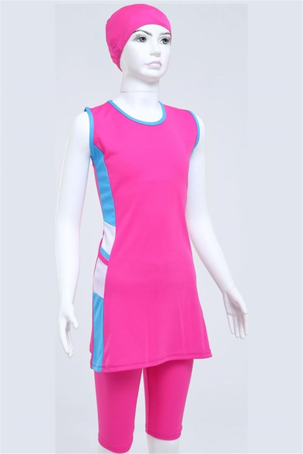 Ucuz Çocuk Yarı Kapalı Mayo 48049 -  Pembe