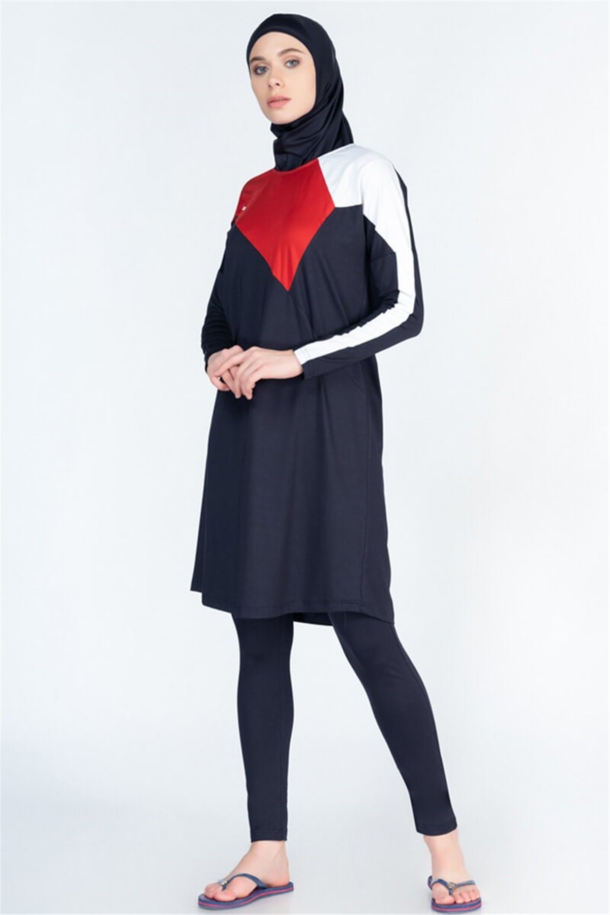 Uzun Likralı Tam Tesettür Mayo ALS3391 Lacivert