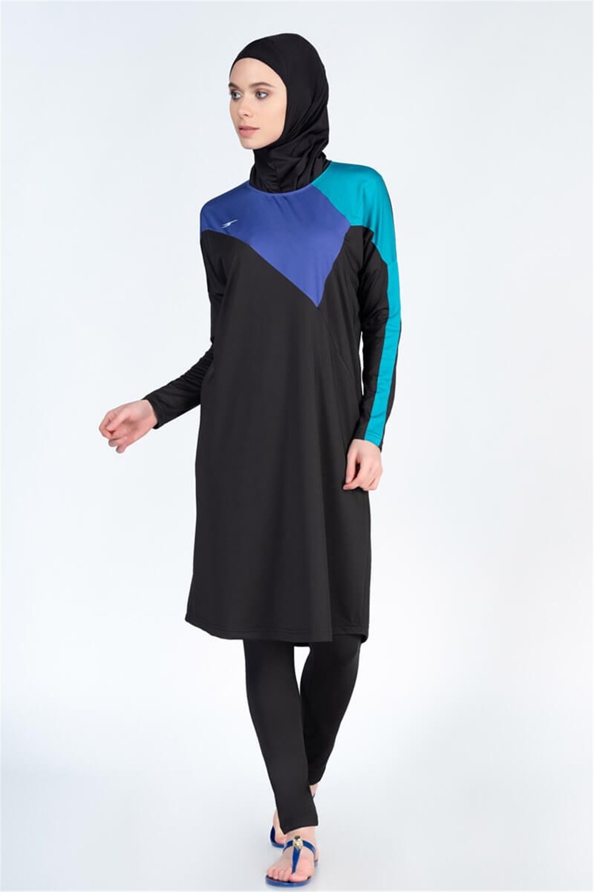 Uzun Likralı Tam Tesettür Mayo ALS3391 Siyah