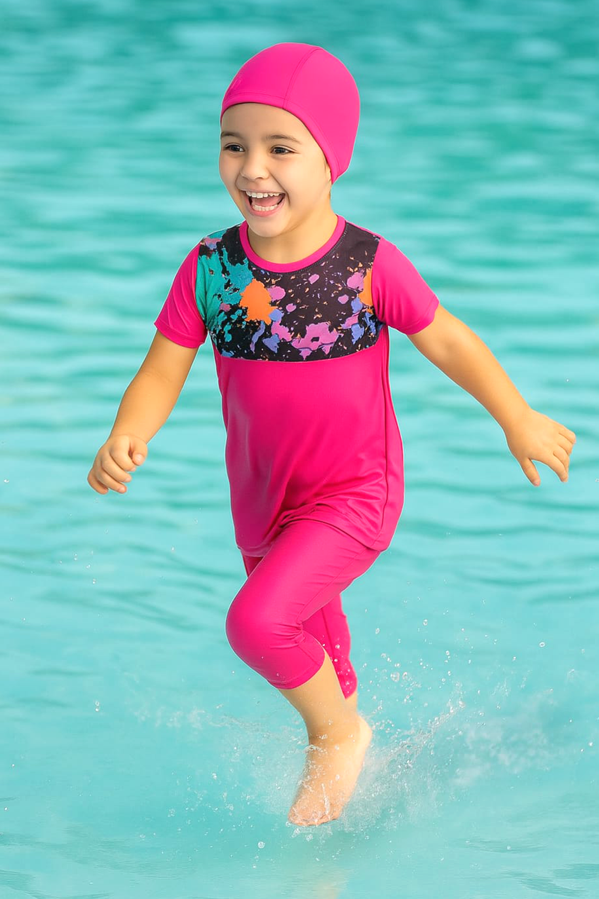 Veros VRS1146, Hızlı Kuruyan Kısa Kollu Kız Çocuk Mayo