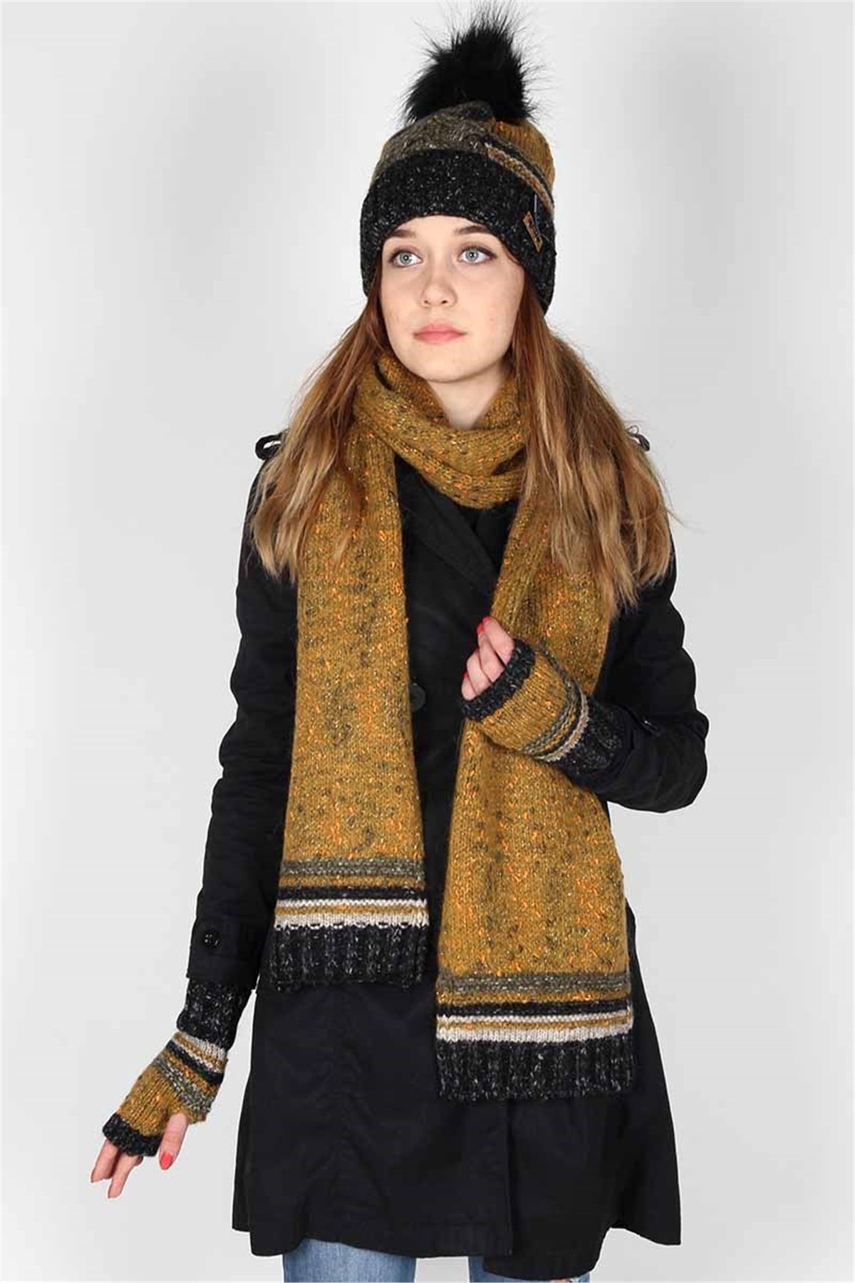 Victoria Bayan Atkı Bere Eldiven Takımı 30771 - 