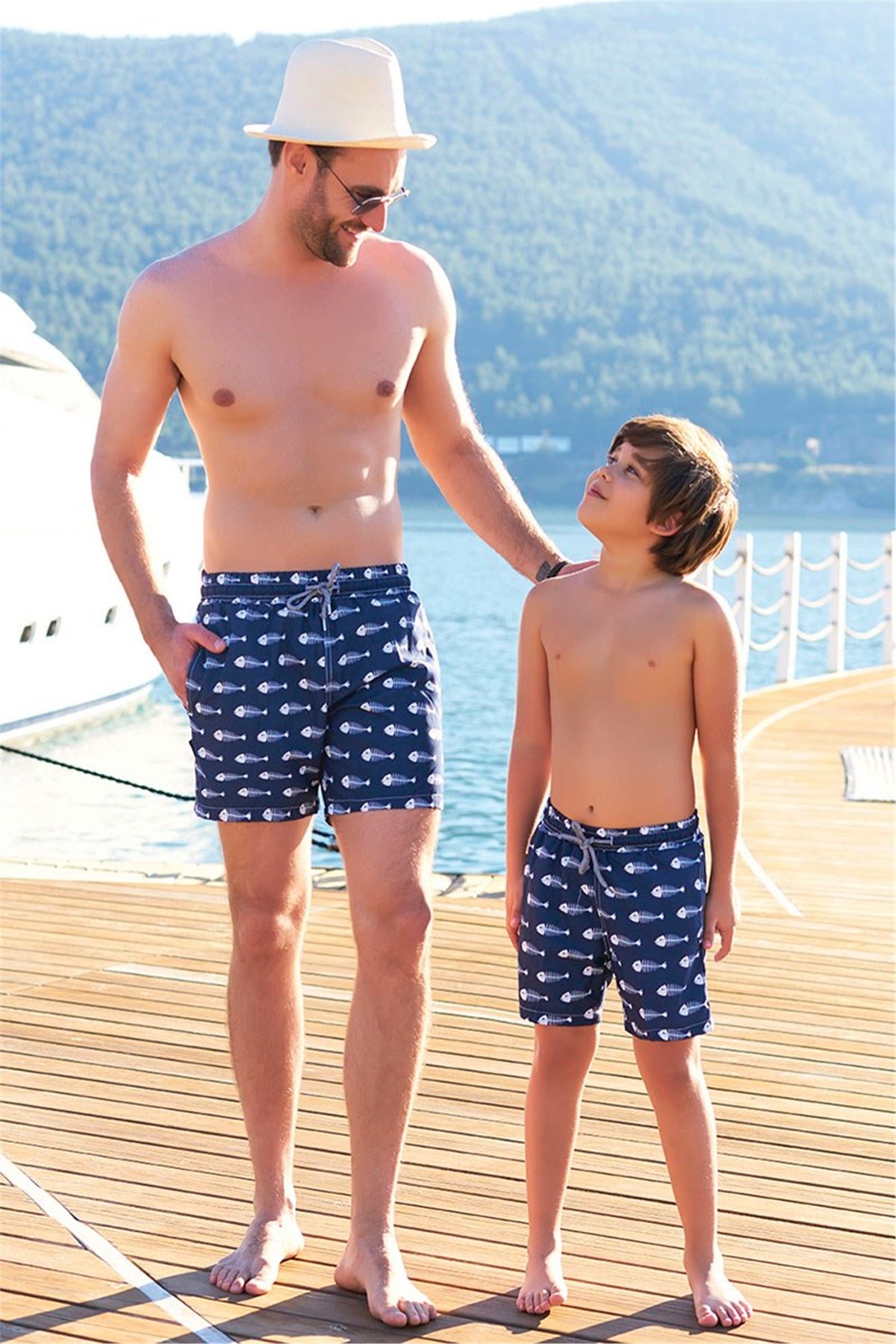 Viscia Baba Oğul Deniz Şortu Takımı G512-1016 - Lacivert 