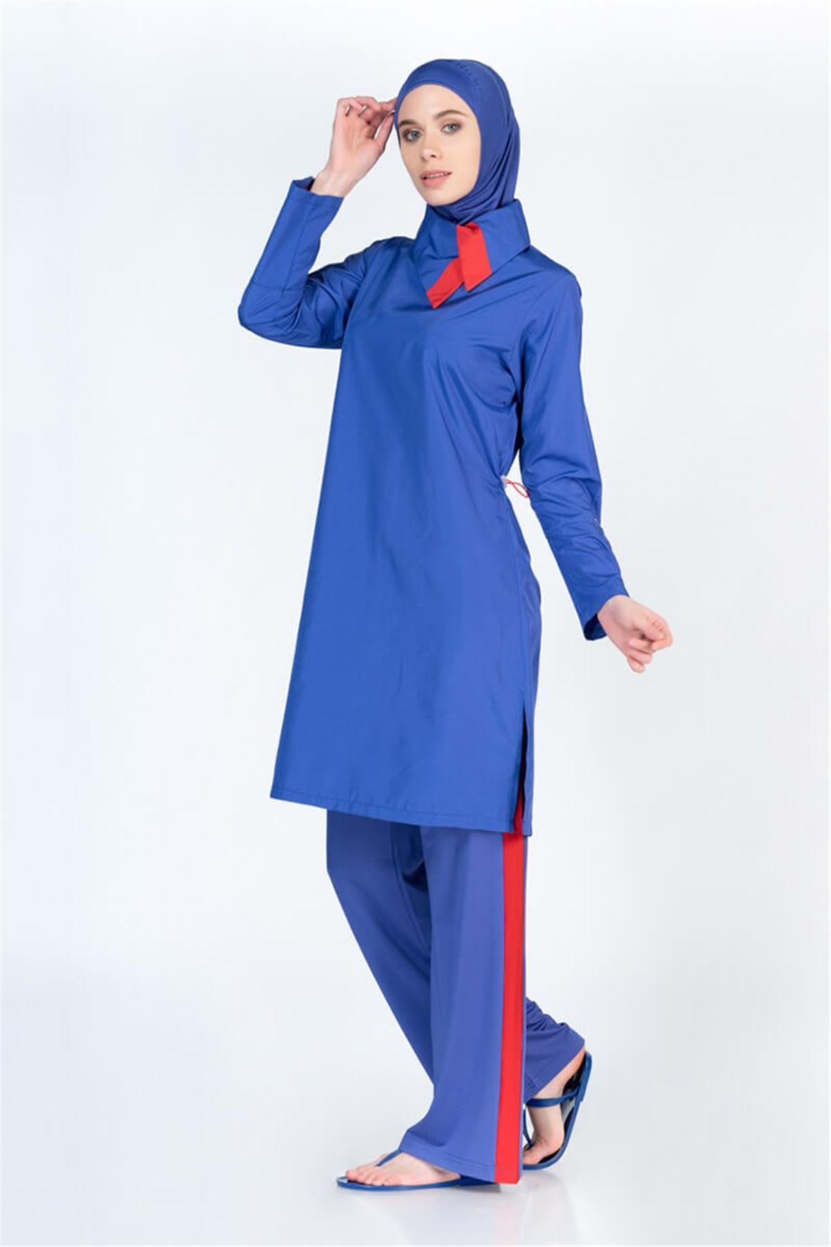 Yakalı Tasarım Tesettür Mayo ALS3651 Lacivert