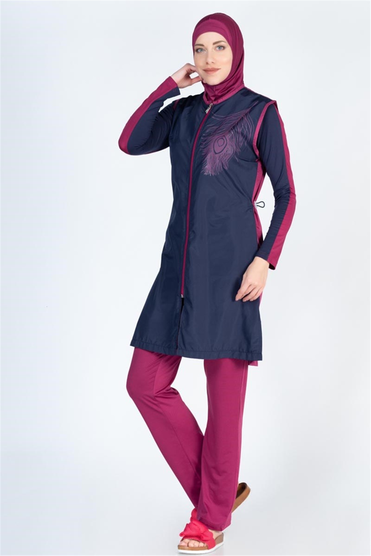 Yelekli Tesettür Mayo ALS4051 Lacivert