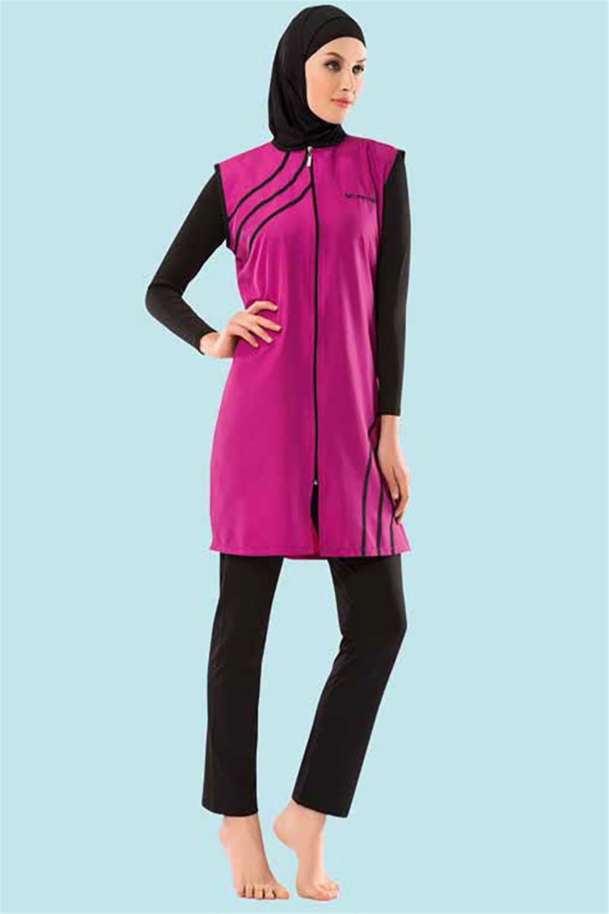 Yelekli Tesettür Mayo Ladytes 70760 Fuşy0