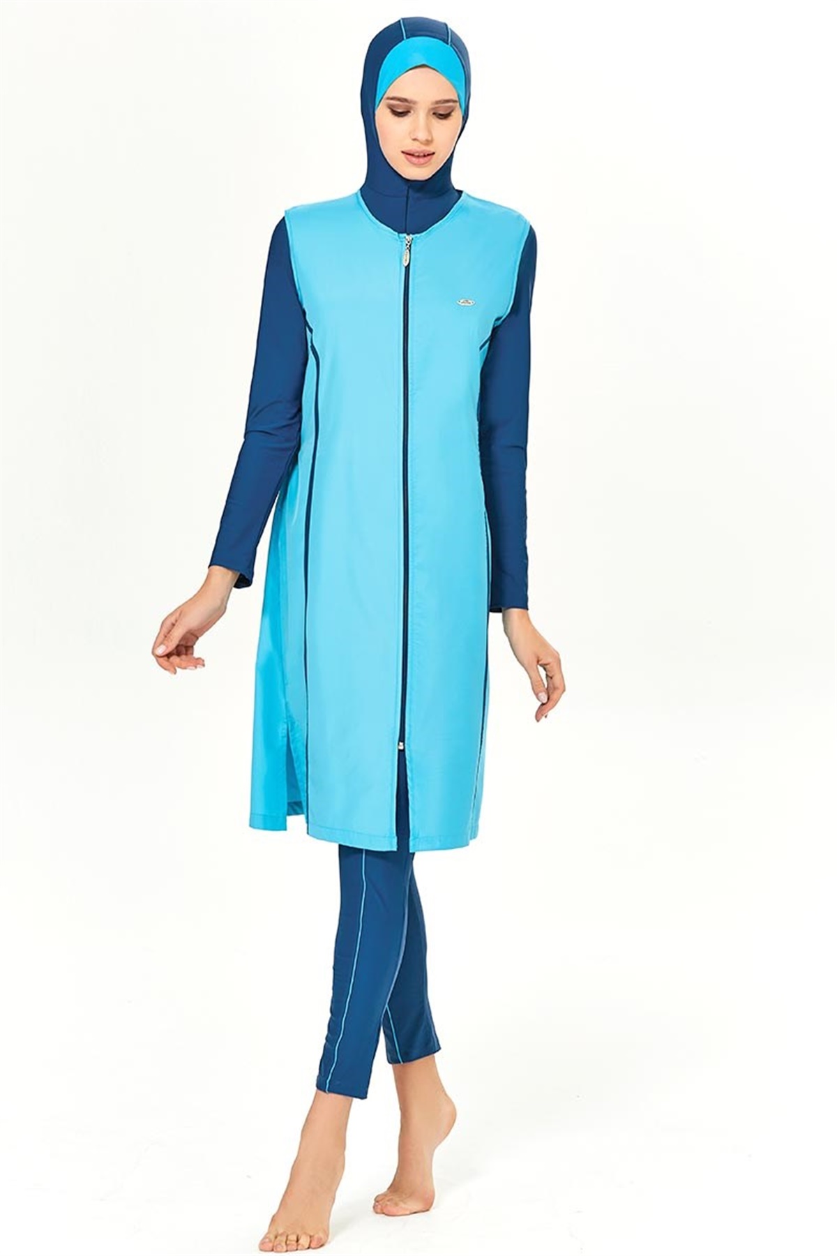 Yelekli Tulum Tesettür Yüzücü Mayo Adasea 1704047 Turkuaz