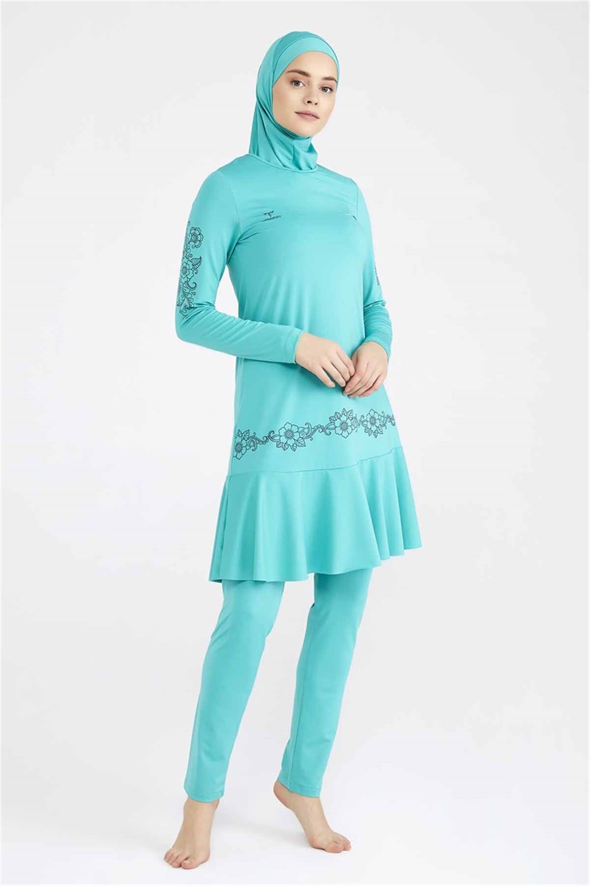 Yeşil Tam Kapalı Tesettür Mayo T0477