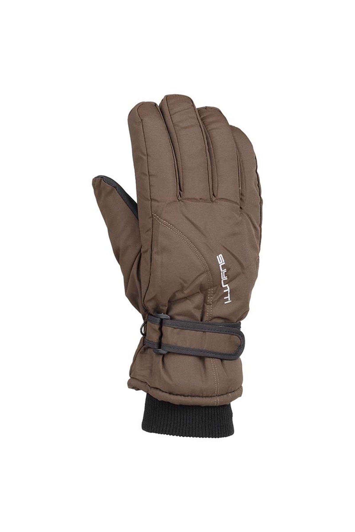 Yetişkin Erkek Düz Klasik Kahverengi Kar Eldiveni - KR424-4
