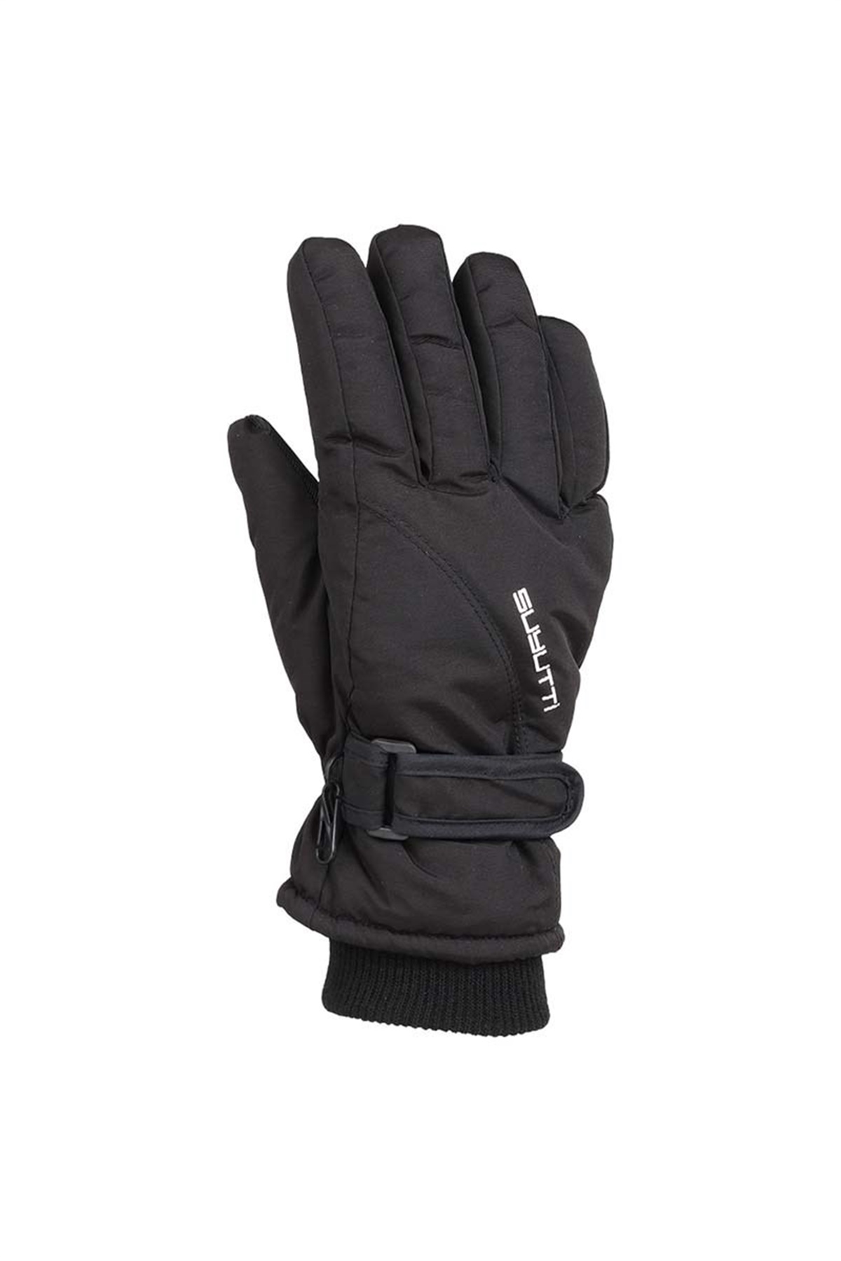 Yetişkin Erkek Düz Siyah Kar Eldiveni - KR424-4