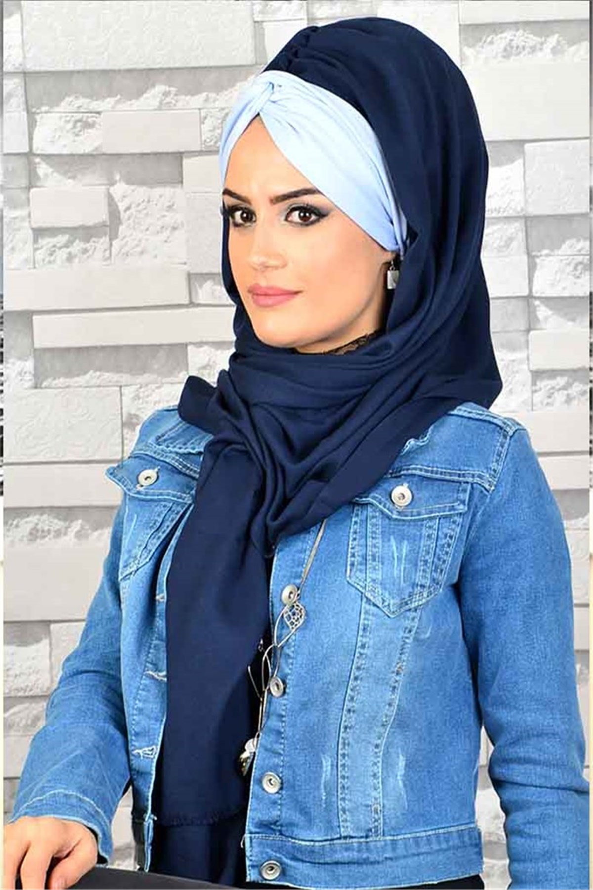 Buz mavi Lacivert Bandana Bone bnd3055