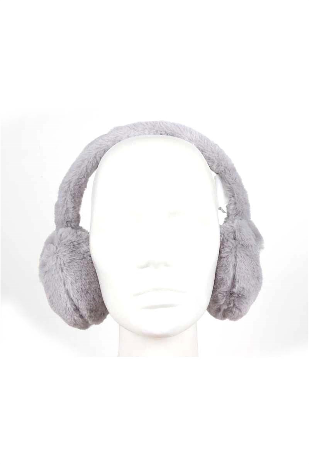 Kız Çocuk Kışlık Kulaklık, Kalpli Peluş Kulaklık CK5061 - Gri