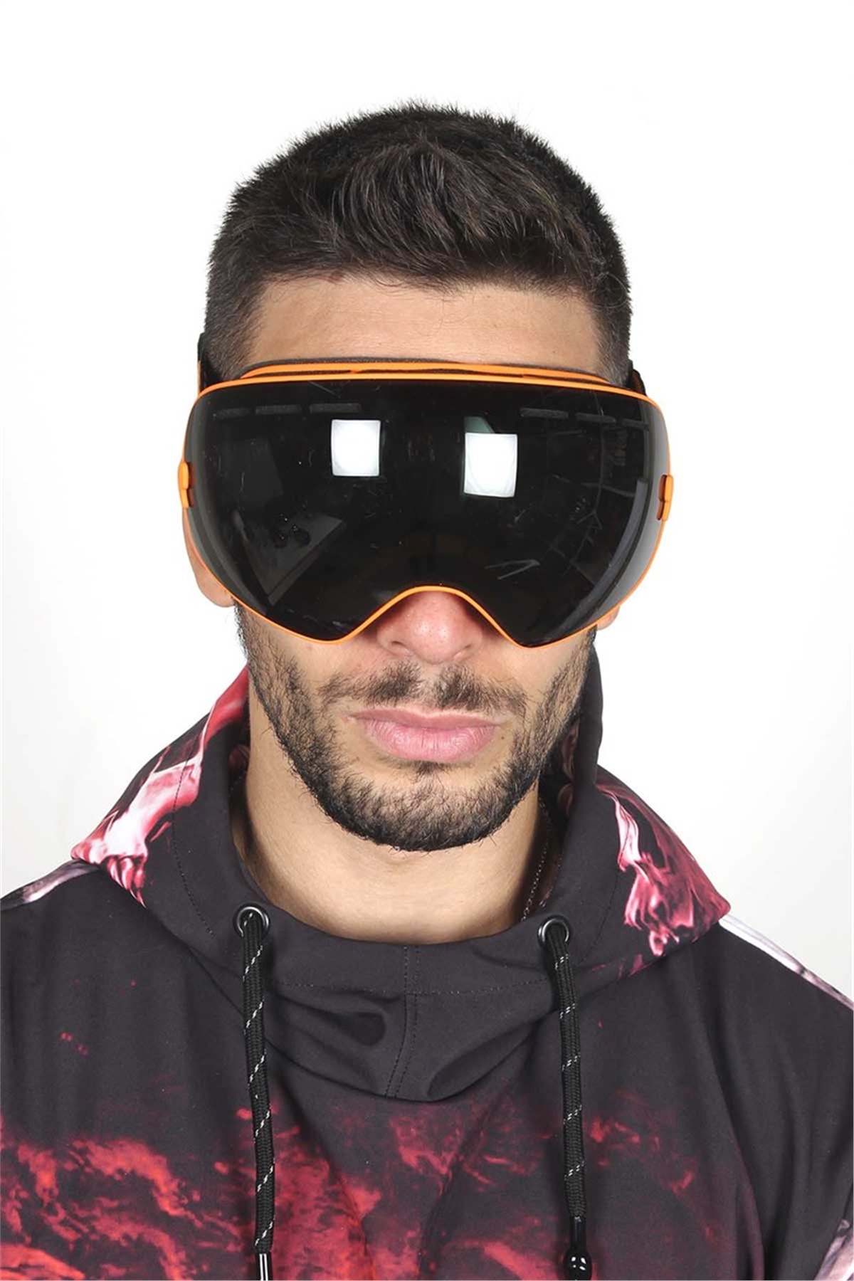 Mandallı Snowboard ve Kayak Gözlüğü Siyah-turuncu SSG109