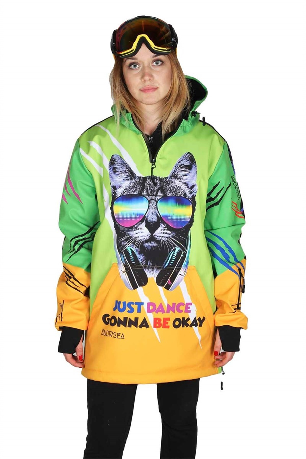 Snowsea Cool Cat Yeşil Bayan Snowboard ve Kayak Montu