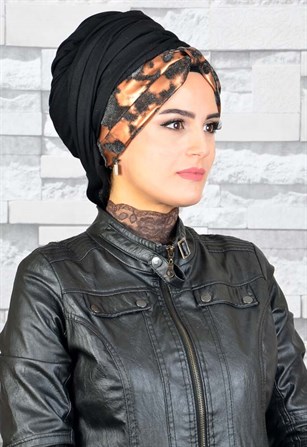  Deri Bantlı Koton Bandana Pratik Hazır Şal BND036