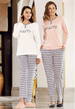 Bayan Pijama Takımı 1061 -  Somon