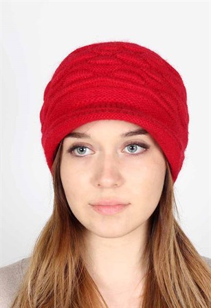 Berlin Kadın Şapkalı Bere, Kırmızı Bere  19725 