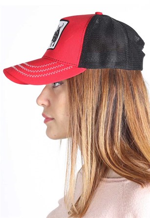 Boğa Figürlü Şapka, Kırmızı Şapka S1155-7