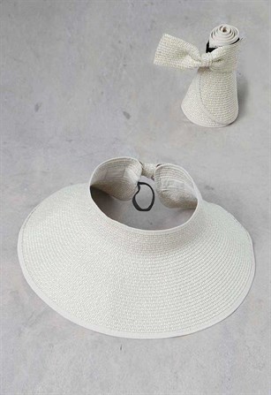 Kadın Hasır Plaj Şapkası, Vizör Plaj Şapkası 22971