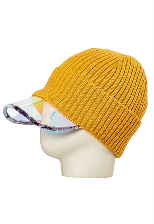 Şeffaf Şapkalı Bere 20441 - Sarı