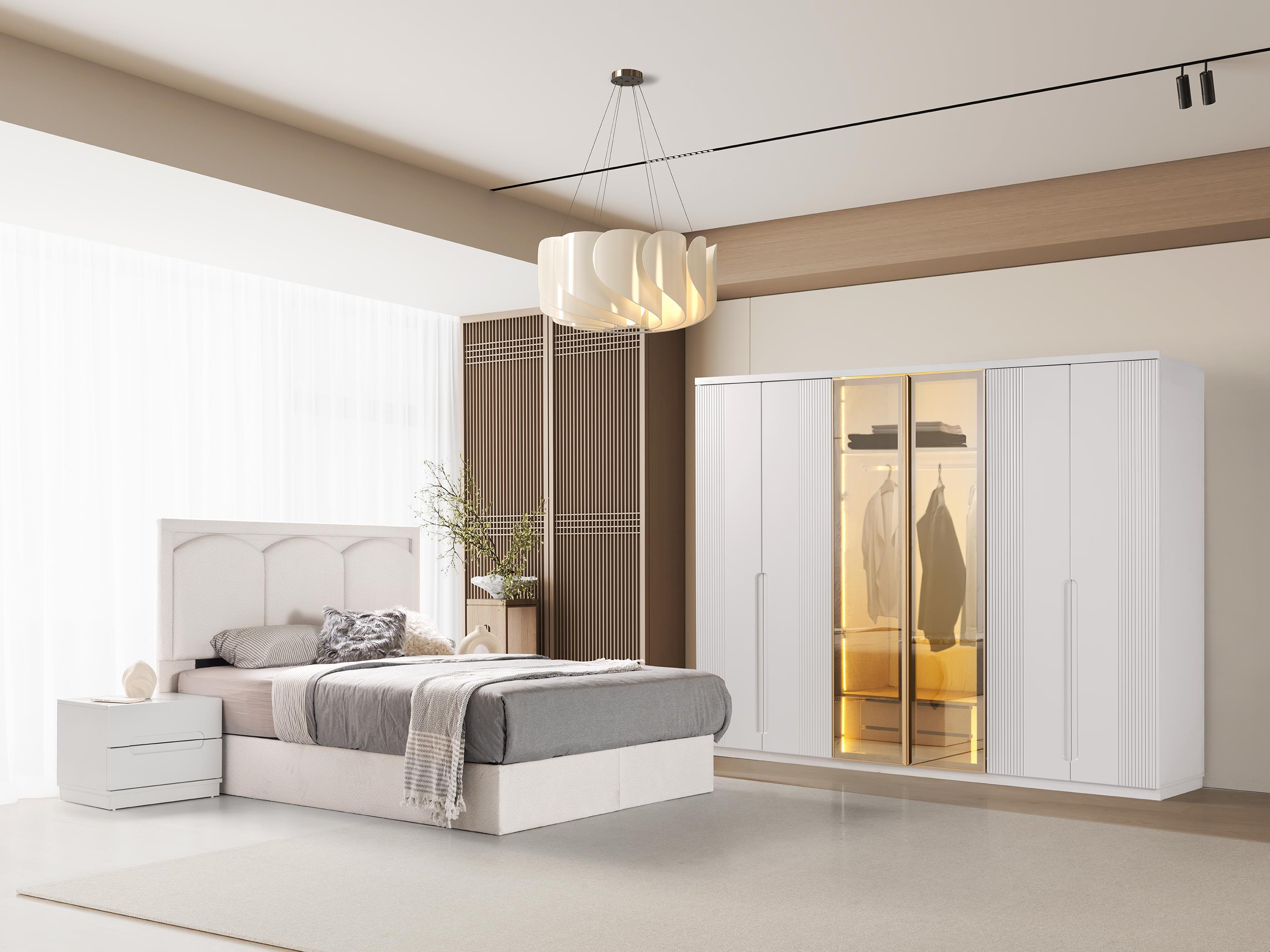 Aden %100 MDF 6 Kapaklı Modern Dolap