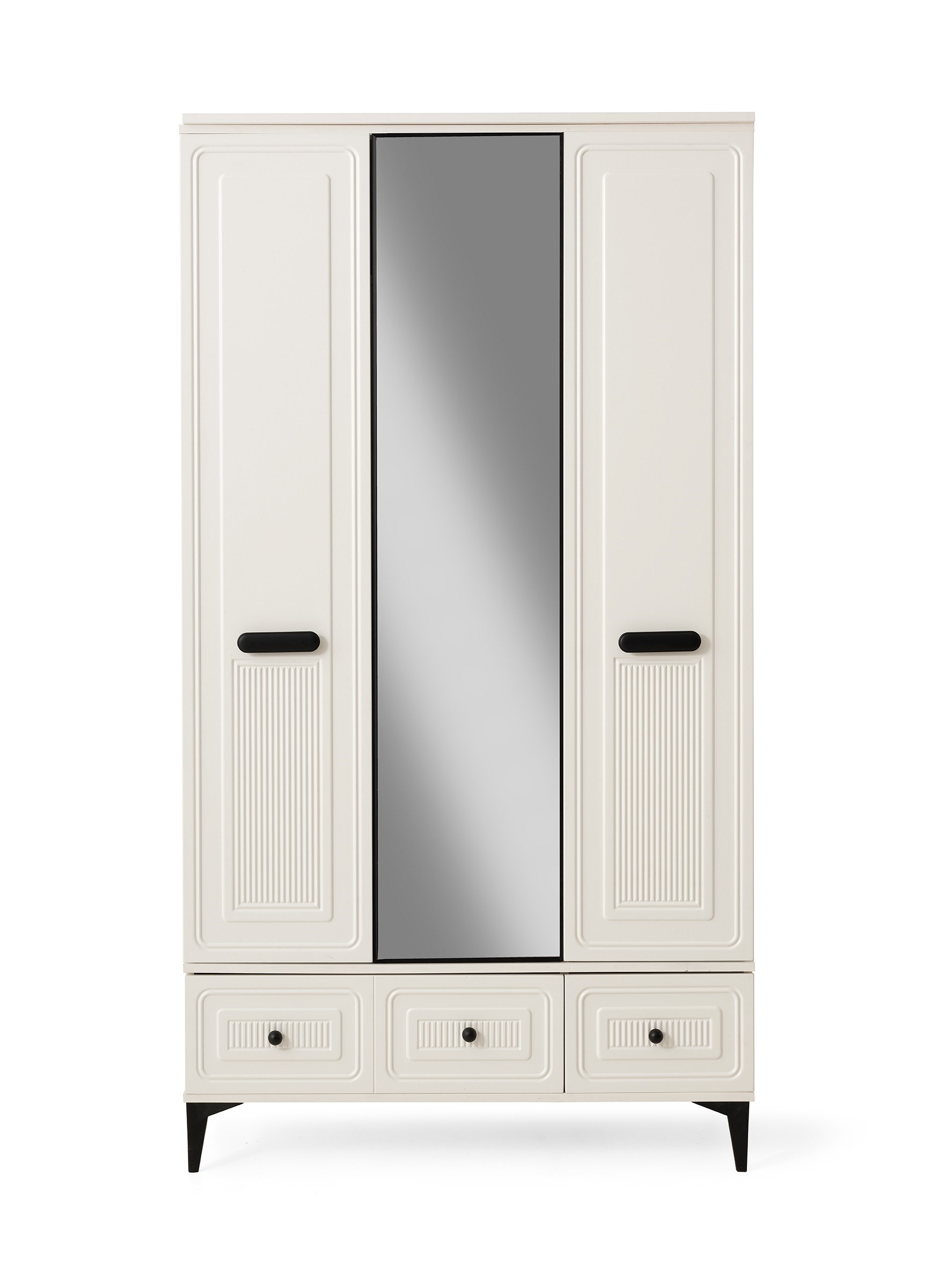 Alaska 3 Kapaklı %100 MDF Elbise Dolabı Gardrop 117x54x212