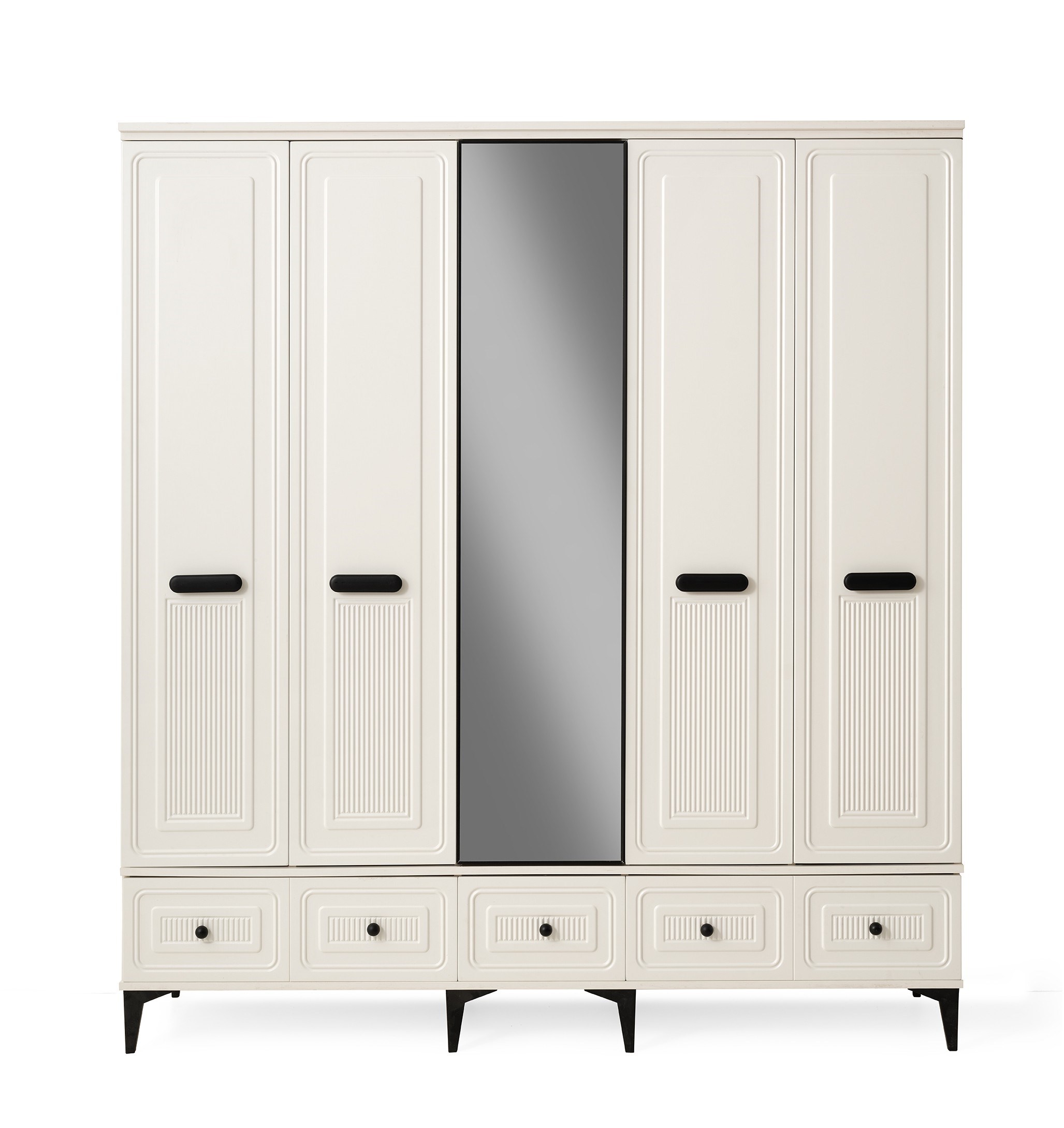 Alaska 5 Kapaklı %100 MDF Elbise Dolabı Gardrop 192x54x212