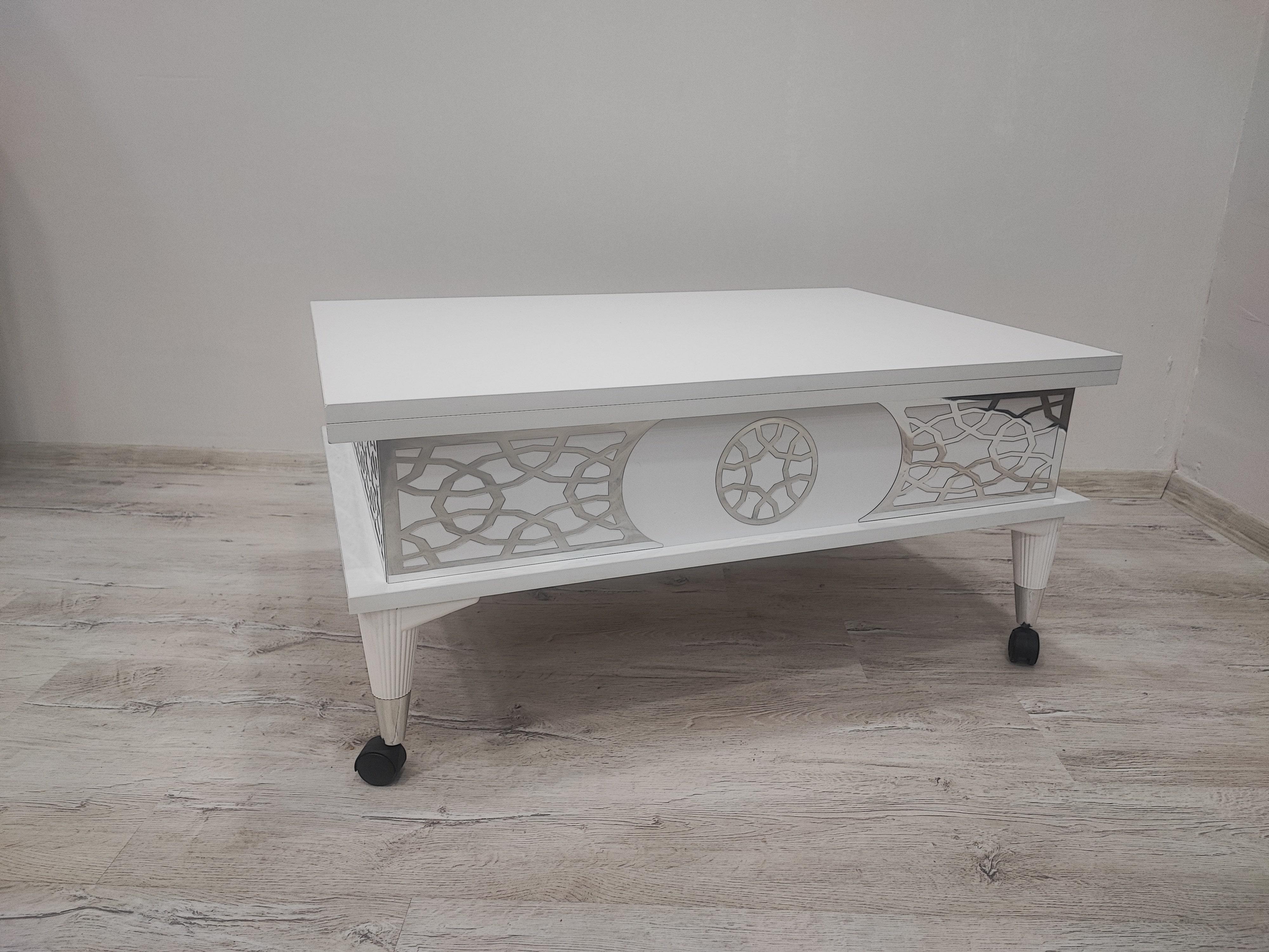 Aras 5 Kademeli Tekerlekli Akıllı Sihirli Orta Sehpa 60x90