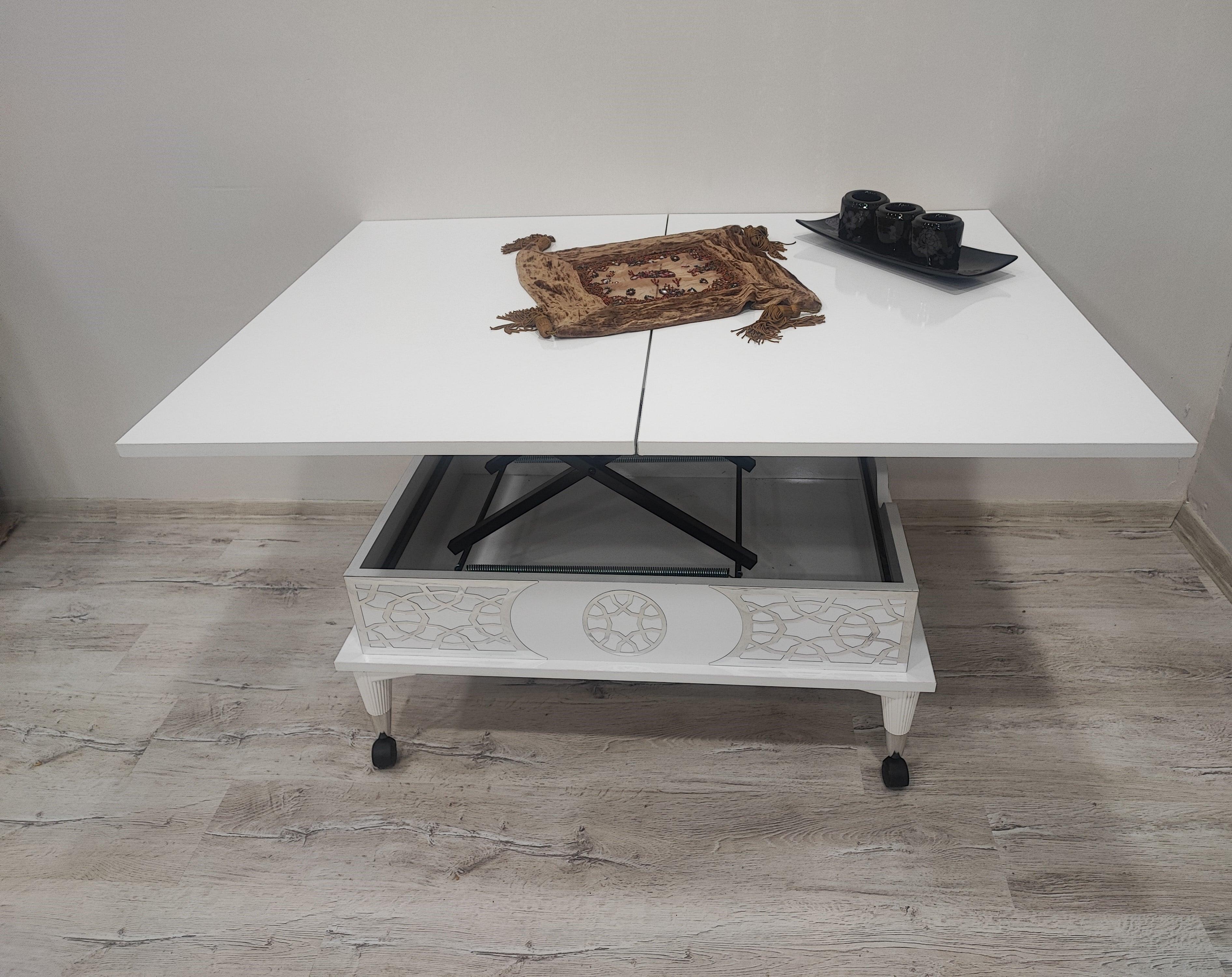 Aras 5 Kademeli Tekerlekli Akıllı Sihirli Orta Sehpa 60x90