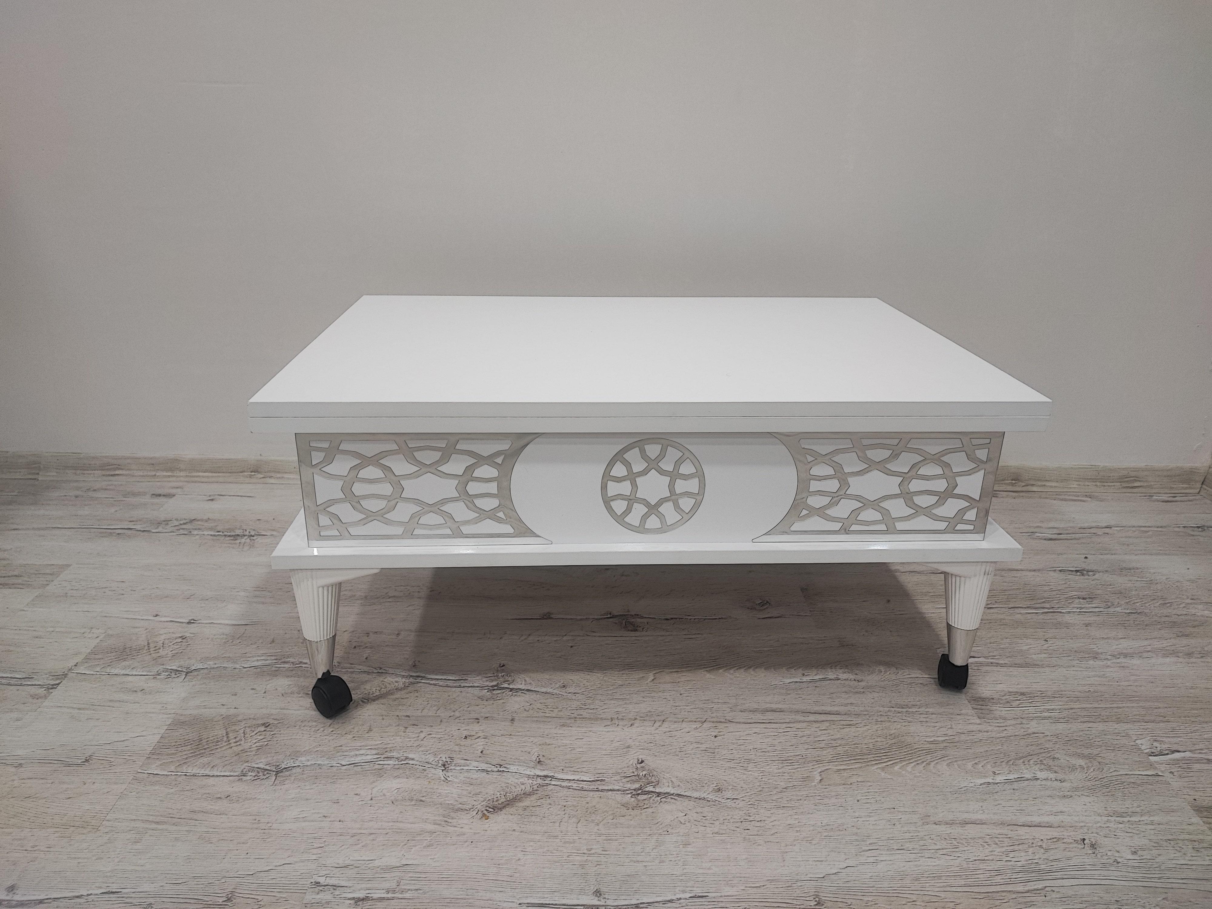 Aras 5 Kademeli Tekerlekli Akıllı Sihirli Orta Sehpa 60x90