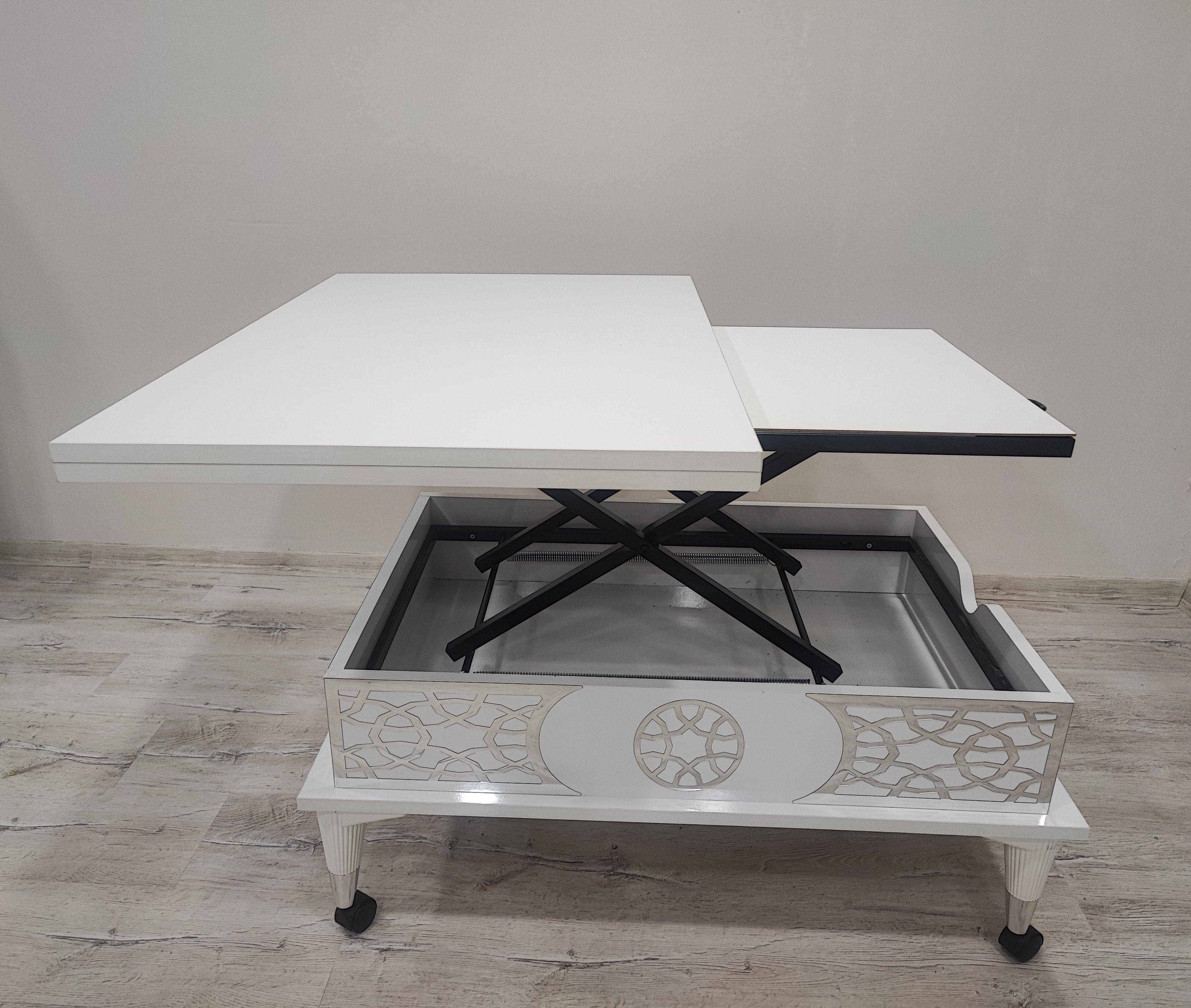 Aras 5 Kademeli Tekerlekli Akıllı Sihirli Orta Sehpa 60x90