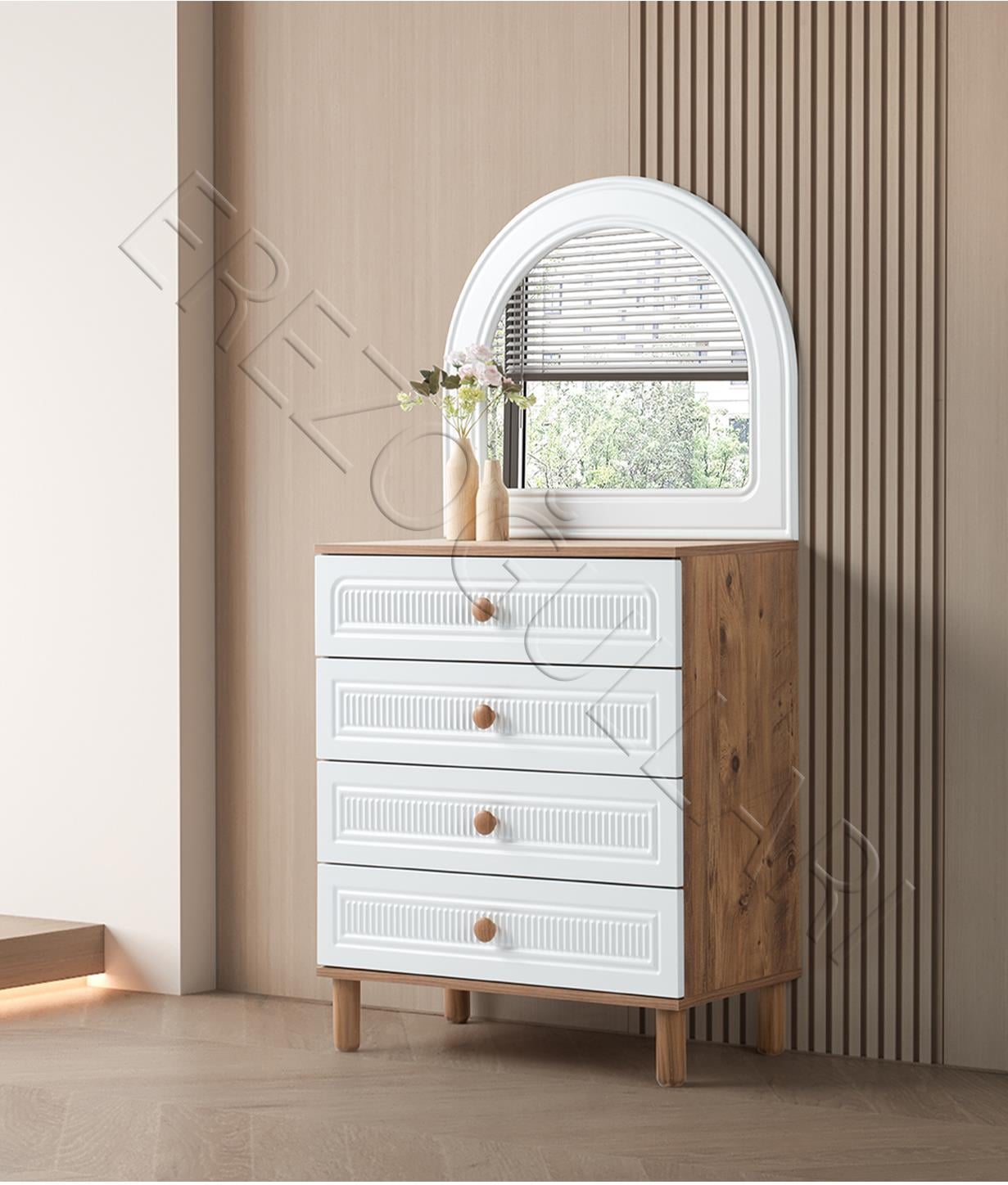 Bohem Çiğdem Çekmeceli Şifonyer Aynasız 80x42x90