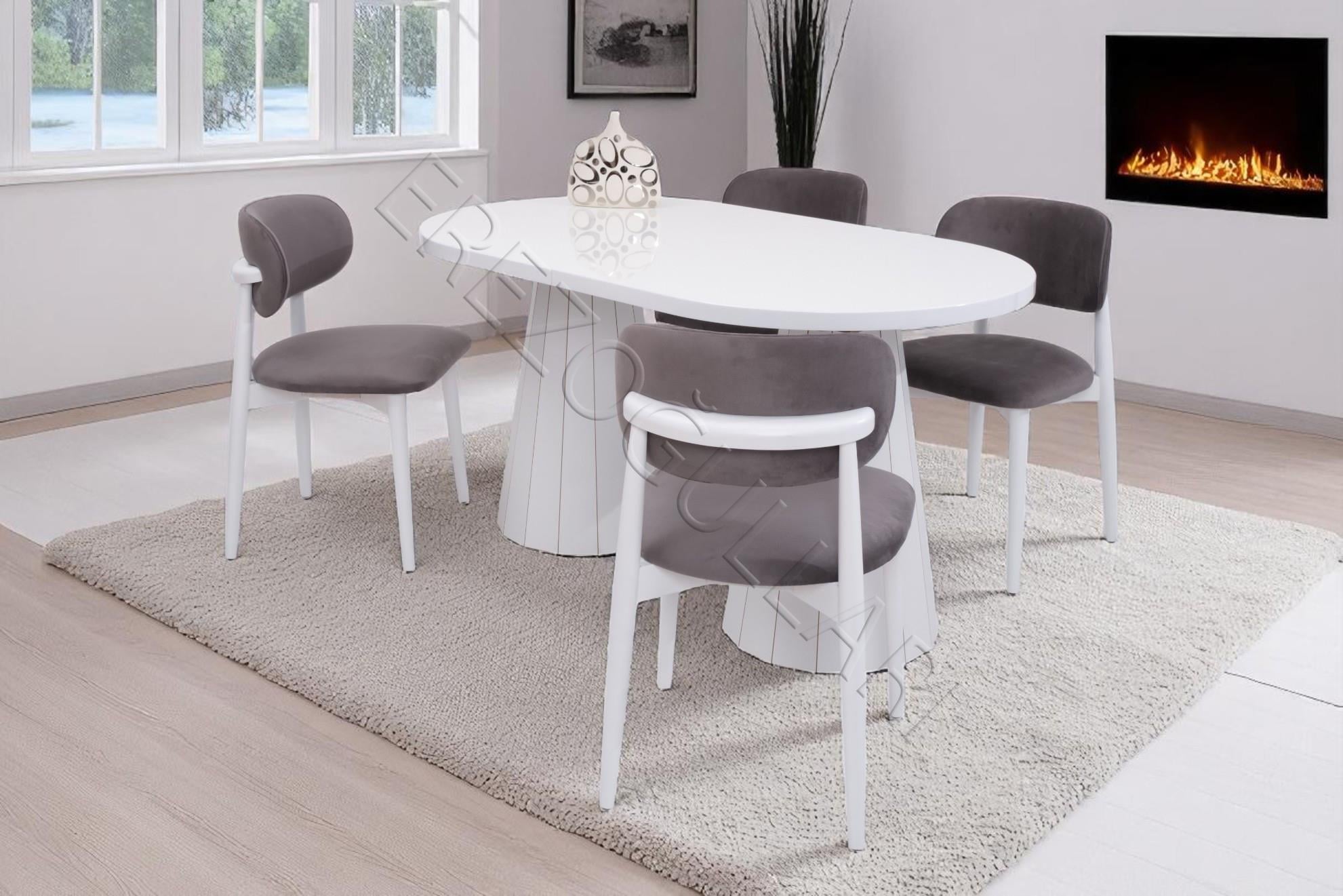 Bohem Norte Lak Panel Açılır Yemek Masa Sandalye Takımı 90x160cm