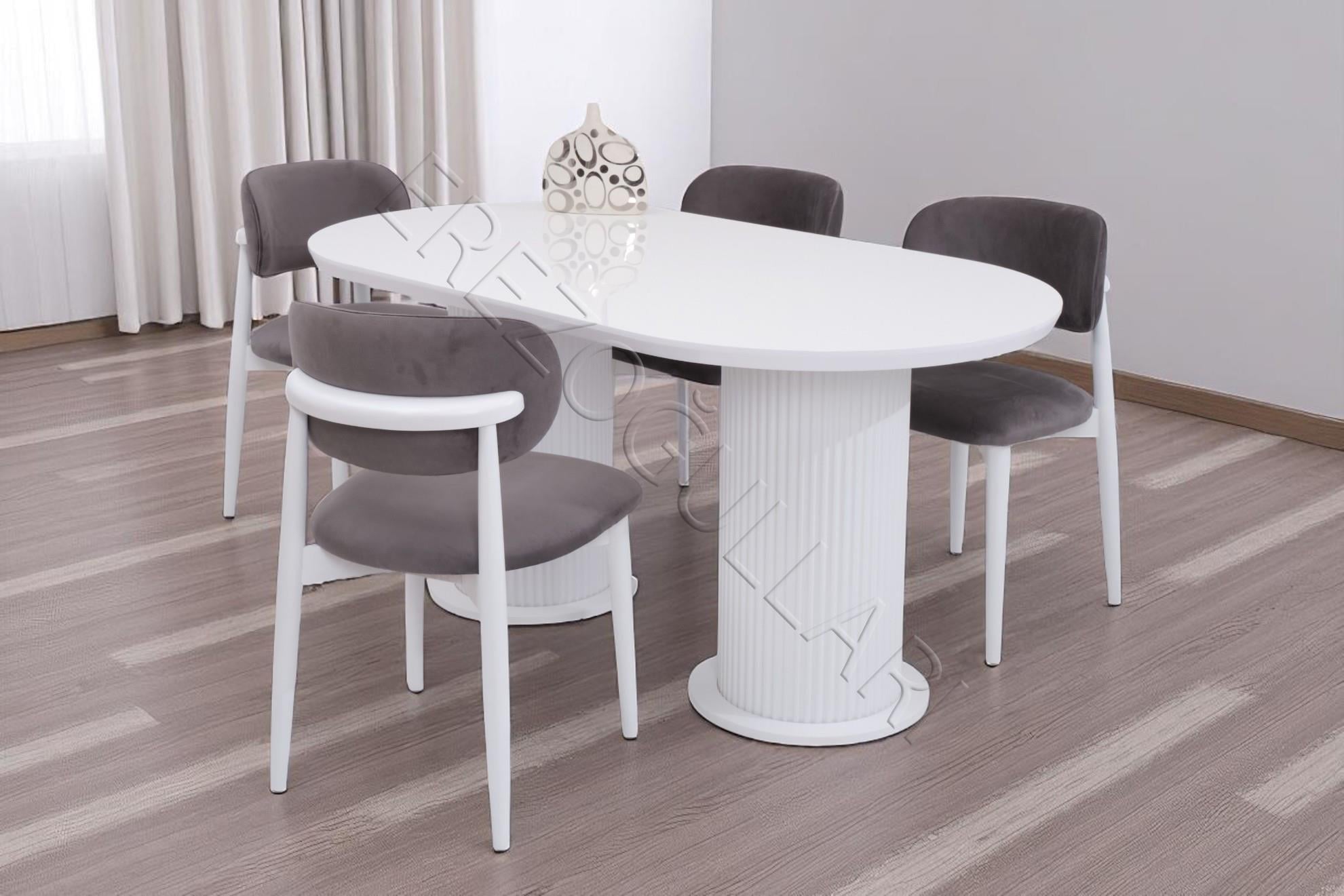 Bohem Norte Lak Panel Sabit Yemek Masa Sandalye Takımı 90x170cm