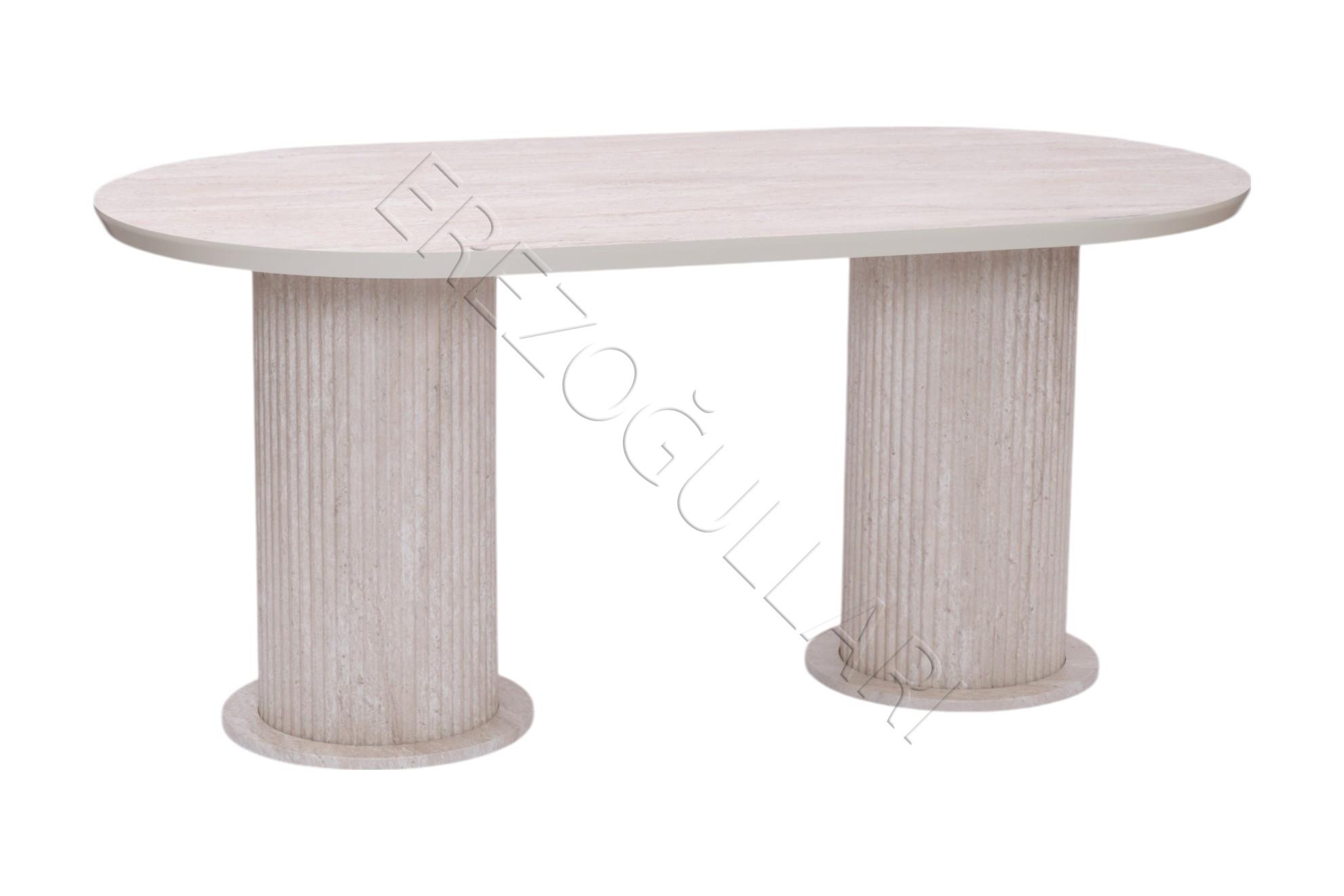 Bohem Traverten Boyalı HighGloss MDF Yemek Masası 90*170