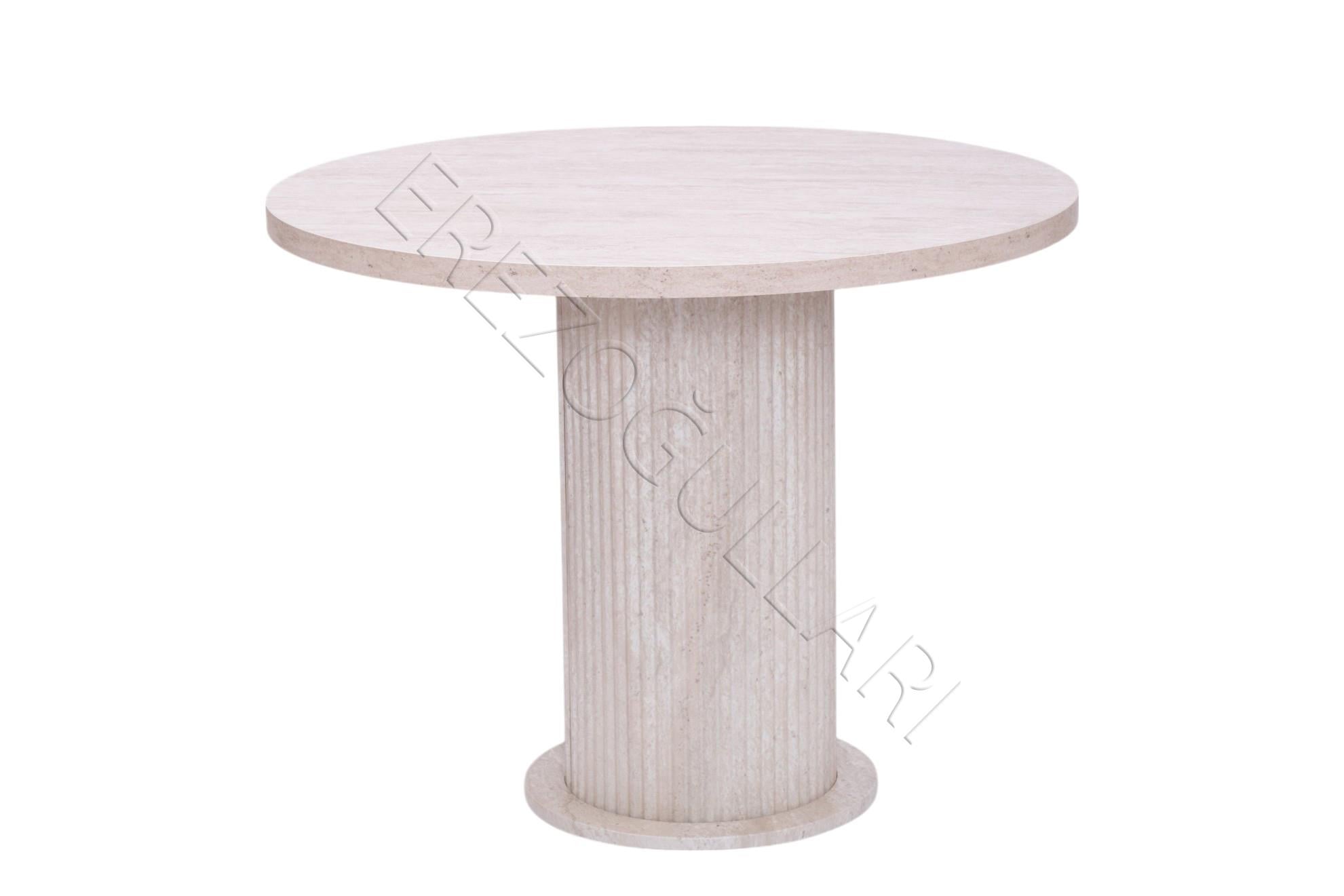 Bohem Yuvarlak Lak Panel Mutfak Masası 100cm
