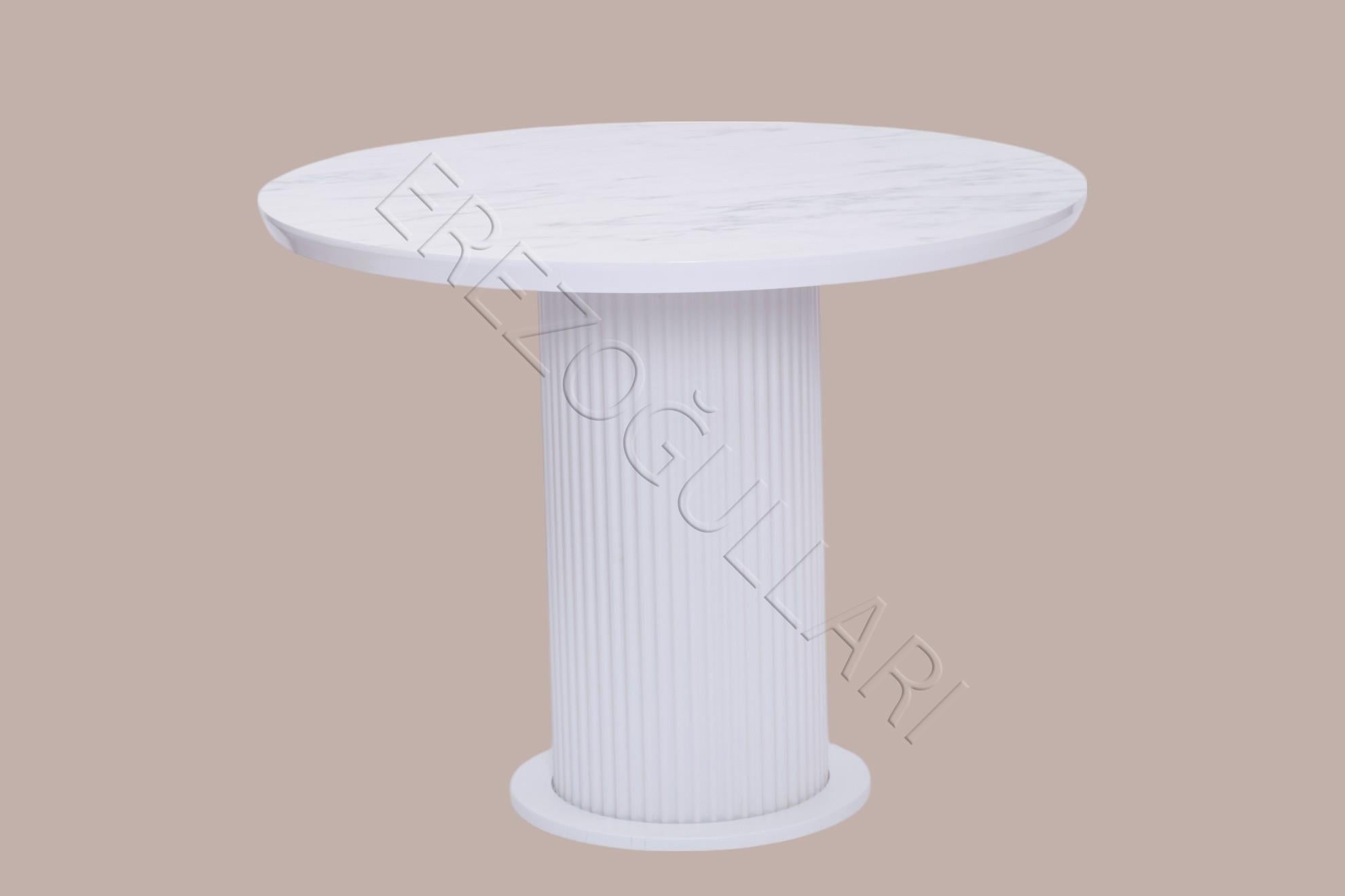 Bohem Yuvarlak Lak Panel Mutfak Masası 100cm