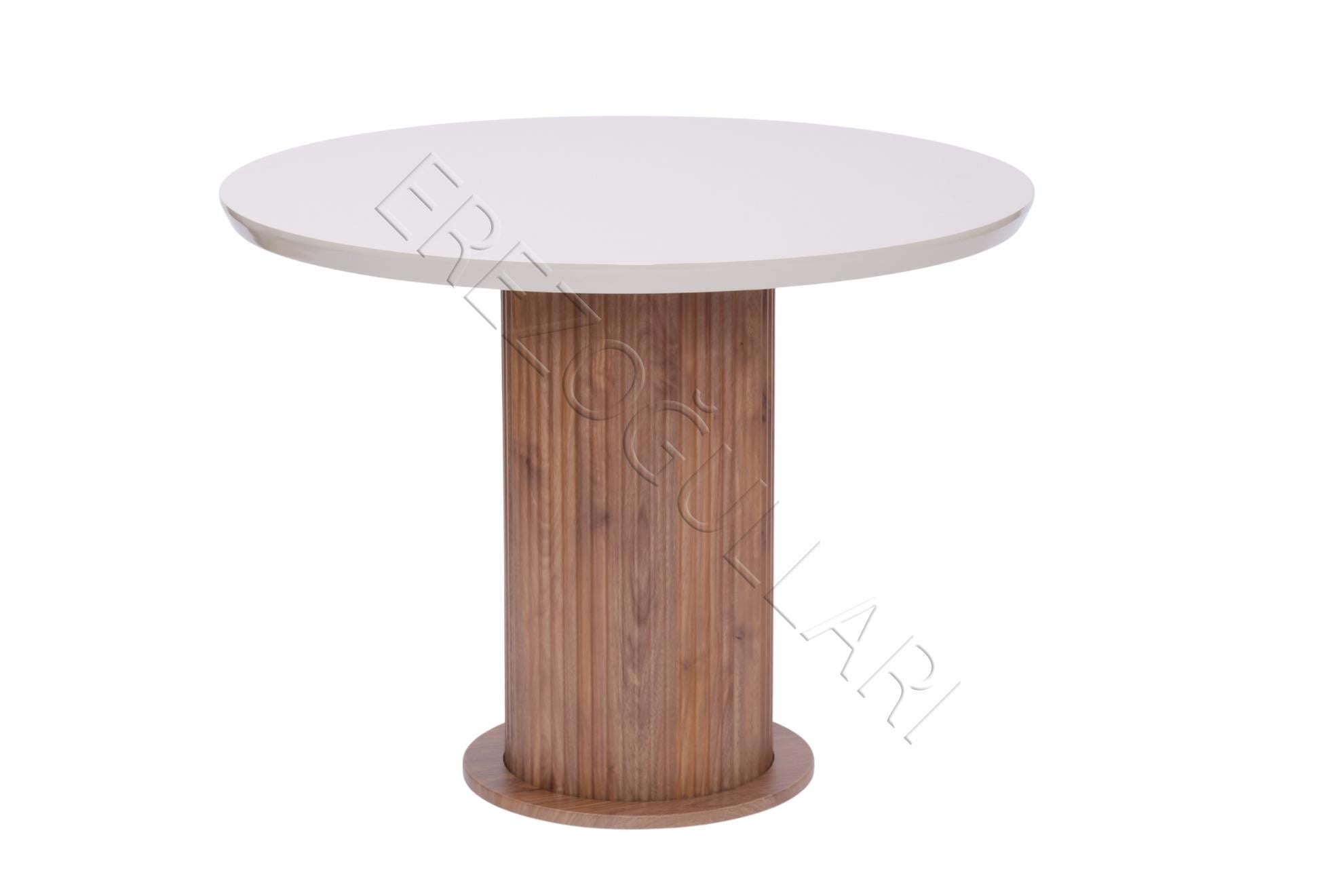 Bohem Yuvarlak Lak Panel Mutfak Masası 100cm
