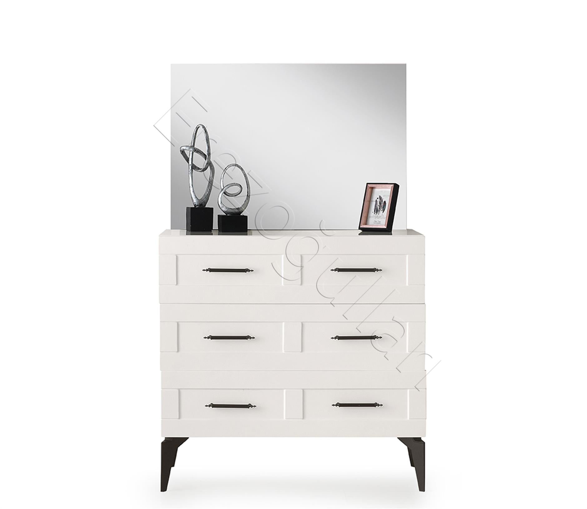 Çakıl MDF 3 Çekmeceli Aynalı Şifonyer 90x43x84cm