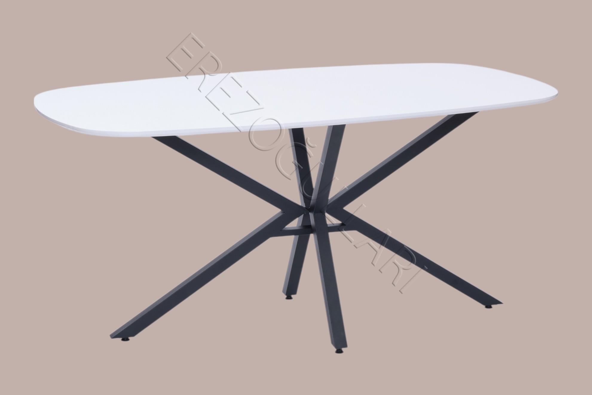 Çapraz Beyaz High Gloss Yemek Masası 90*160 cm