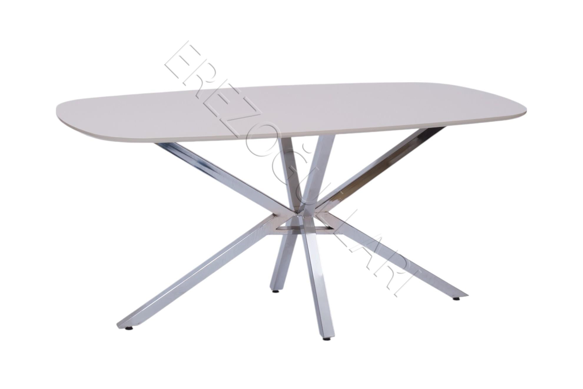 Çapraz Kum Beji High Gloss Yemek Masası 90*160 cm