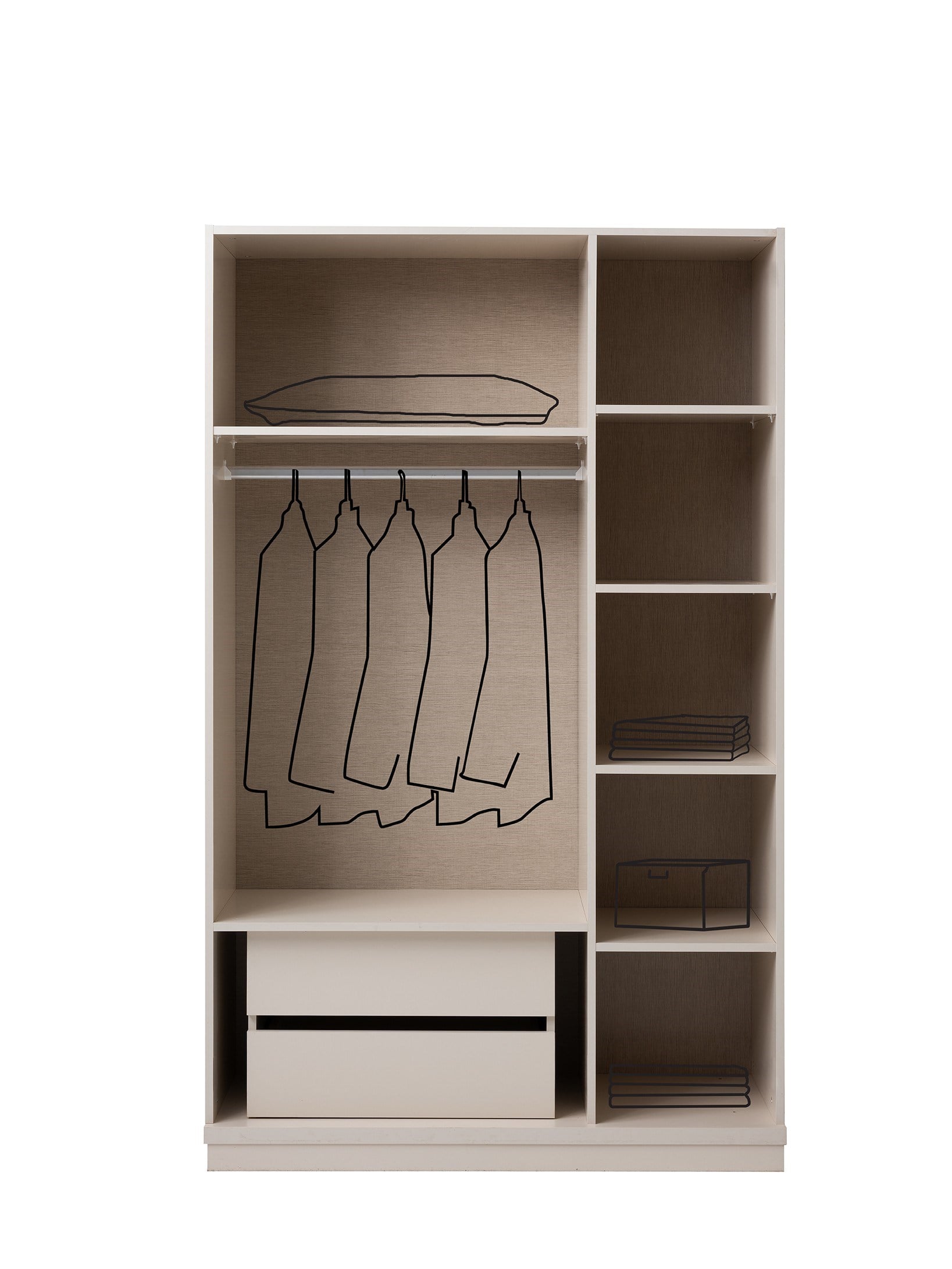 Çınar 3 kapaklı Gardırop Elbise Dolabı 130*53*204cm