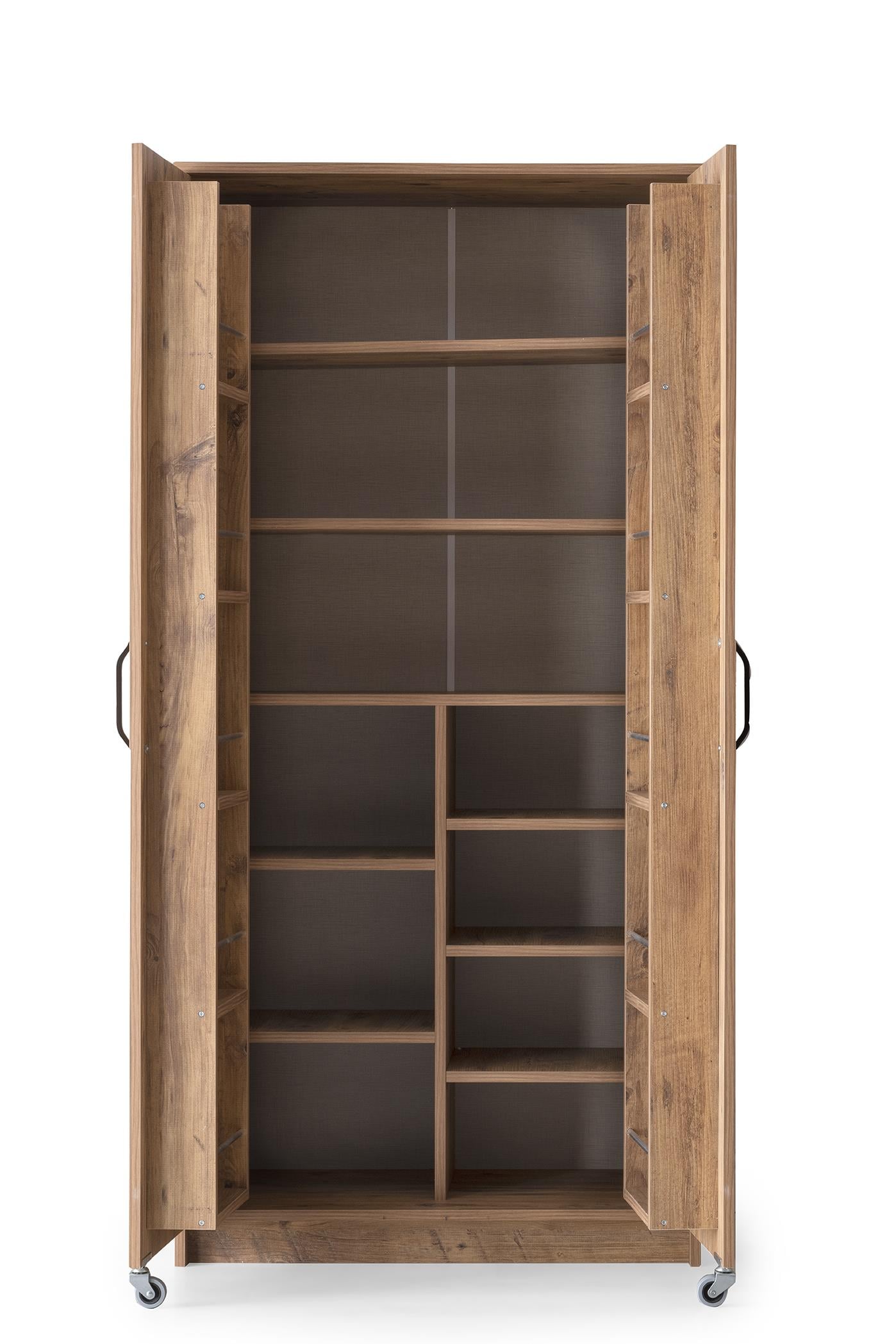 Çok Amaçlı 2 Kapaklı Mutfak Erzak Kiler Dolap 86x52x180 cm