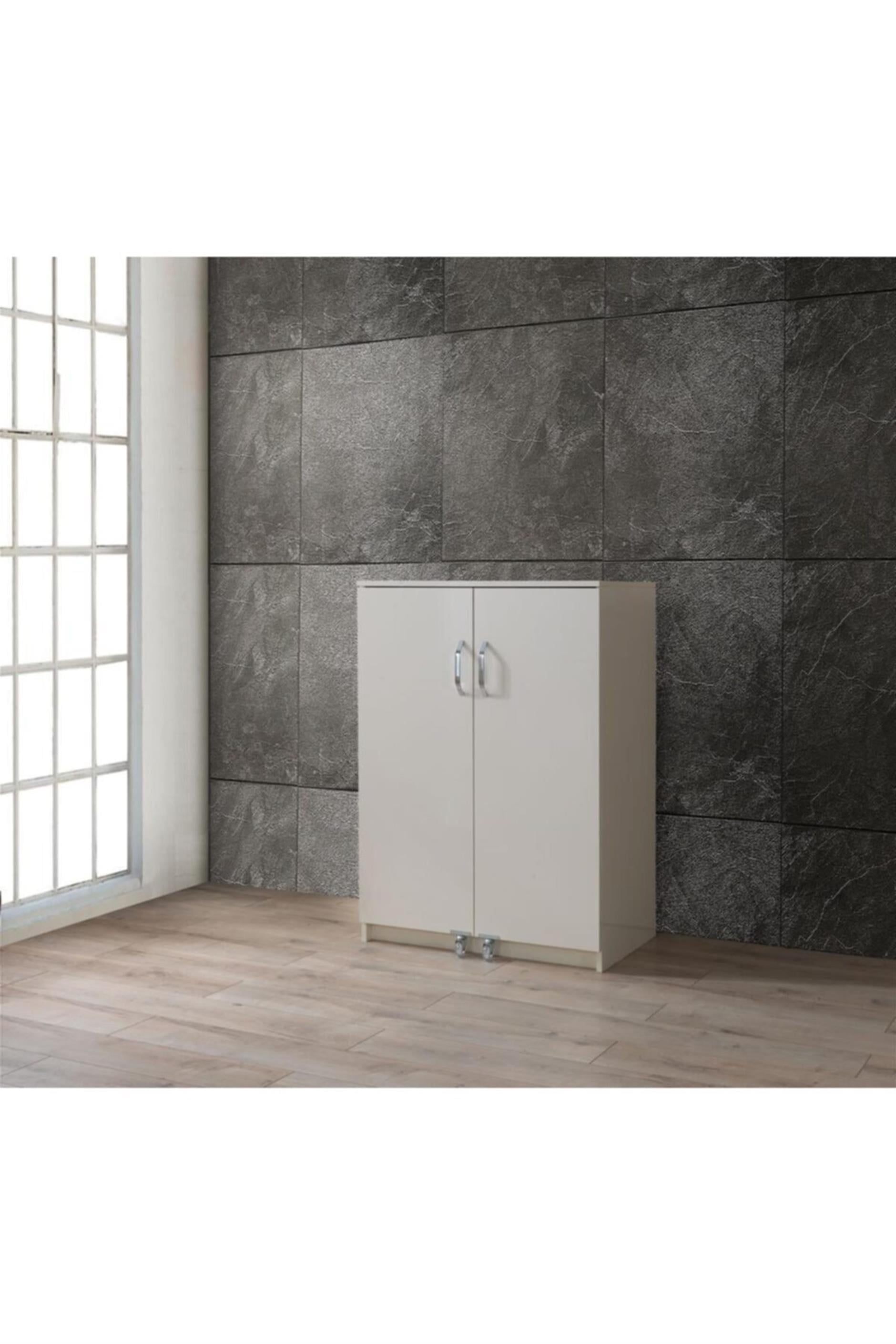 Çok Amaçlı 2 Kapaklı Mutfak Erzak Kiler Dolap 86x52x120cm