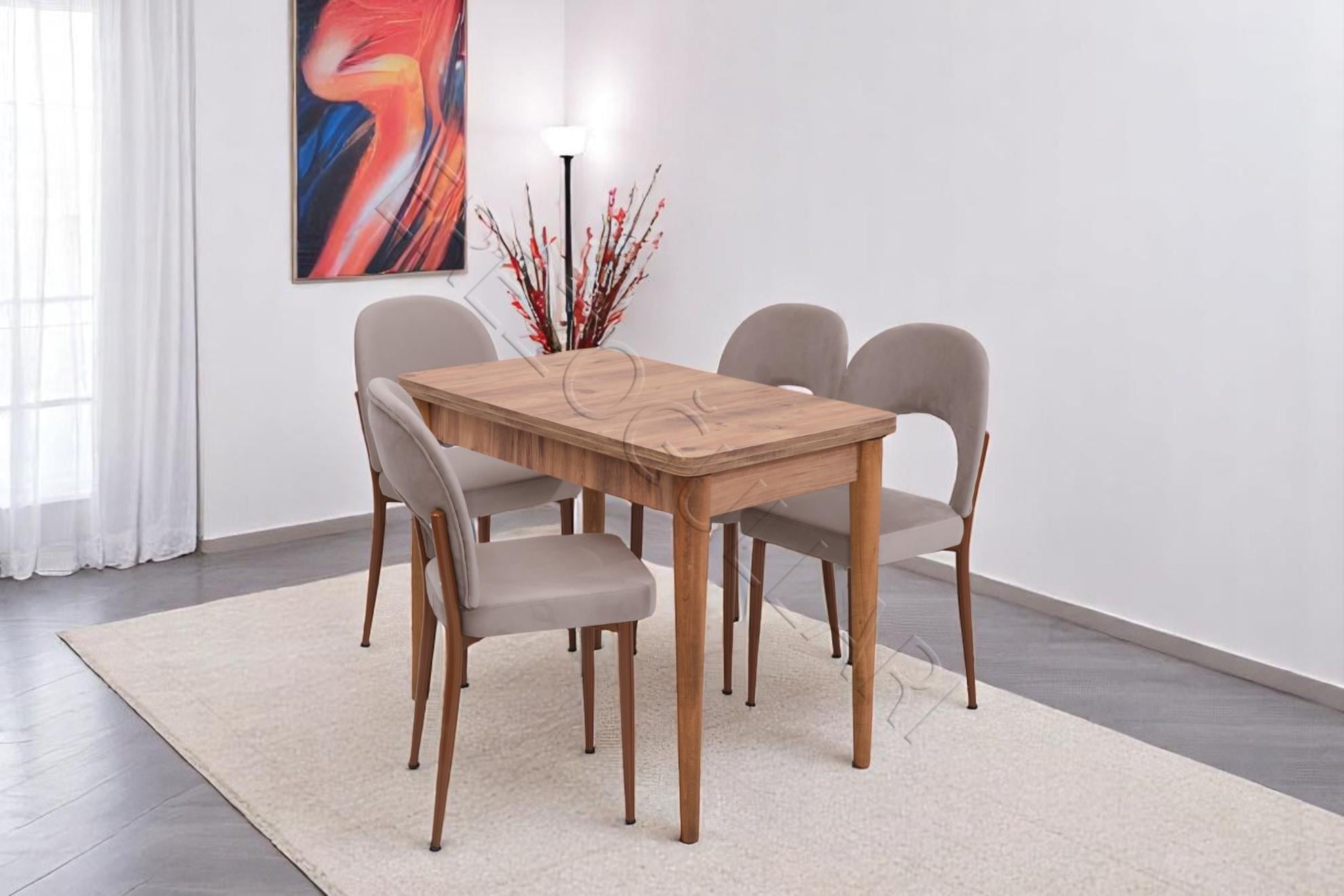 Damla Hilal MDF Mutfak Masa Sandalye Takımı 60x100cm