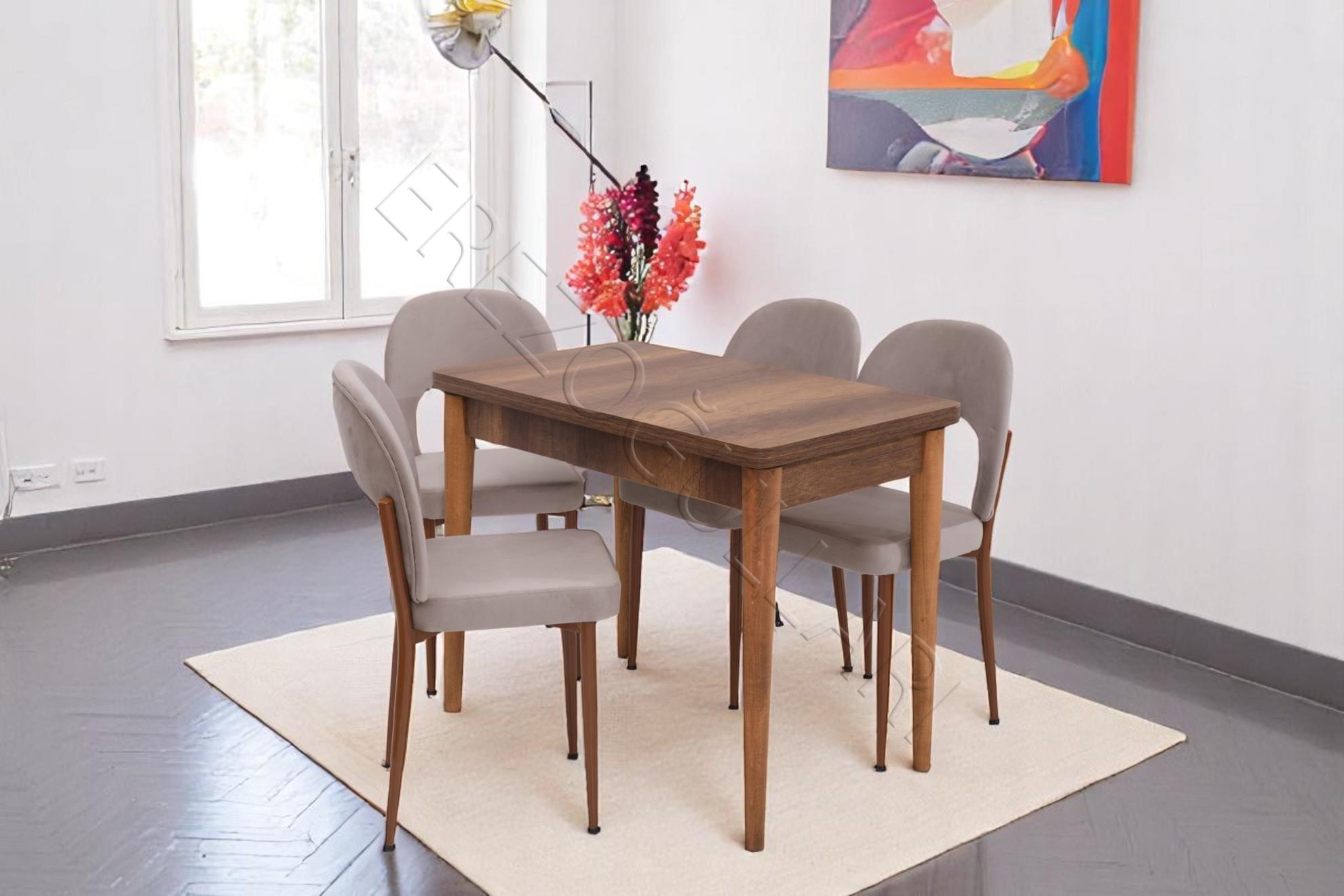 Damla Hilal MDF Mutfak Masa Sandalye Takımı 60x100cm