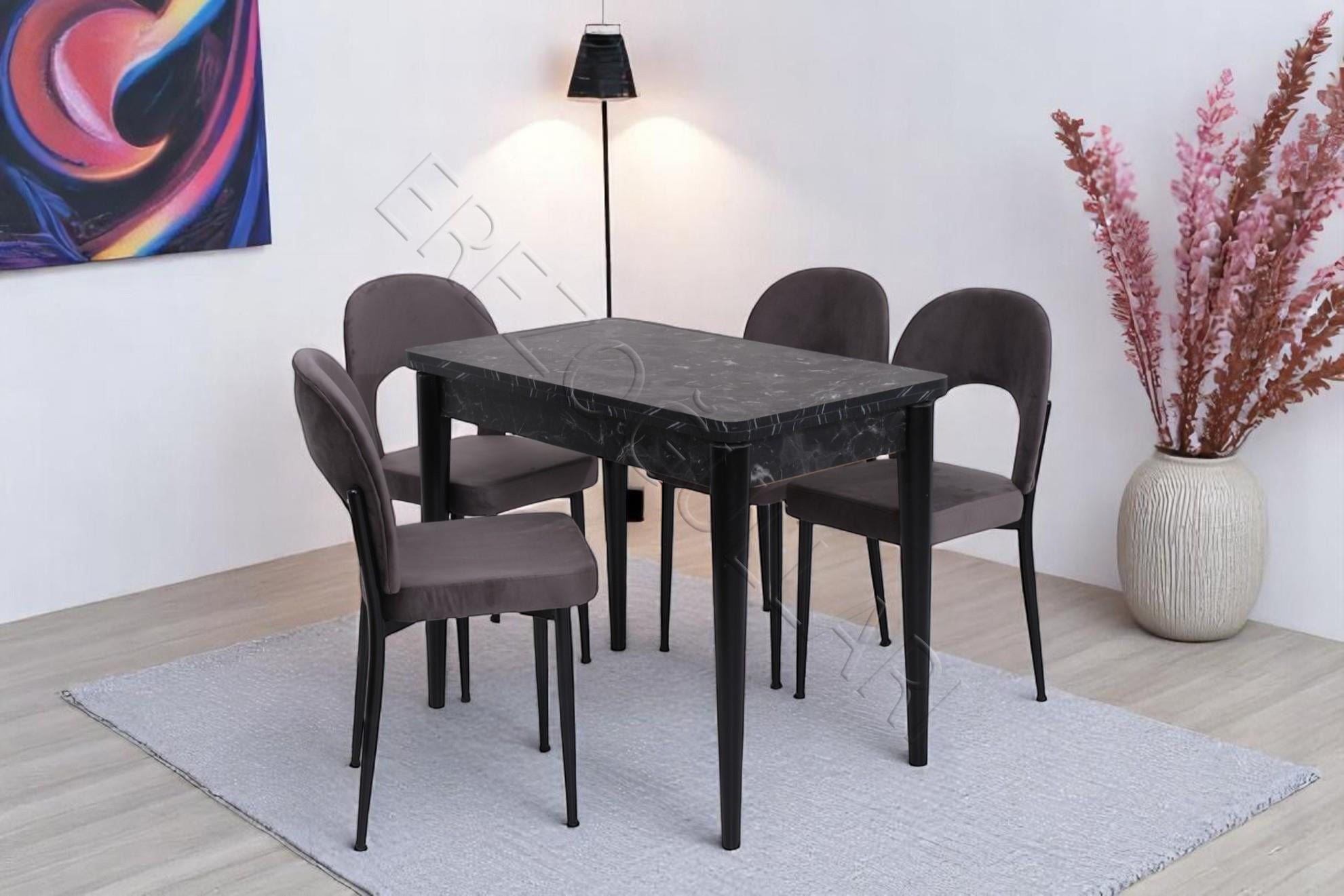 Damla Hilal MDF Mutfak Masa Sandalye Takımı 60x100cm
